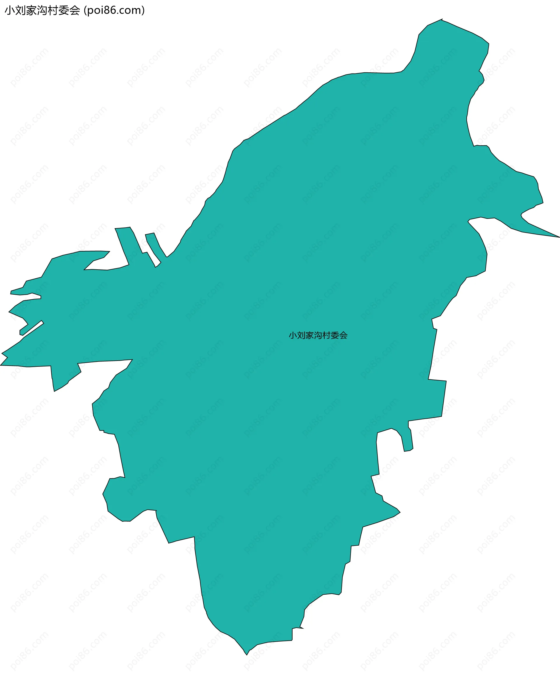 小刘家沟村委会边界地图