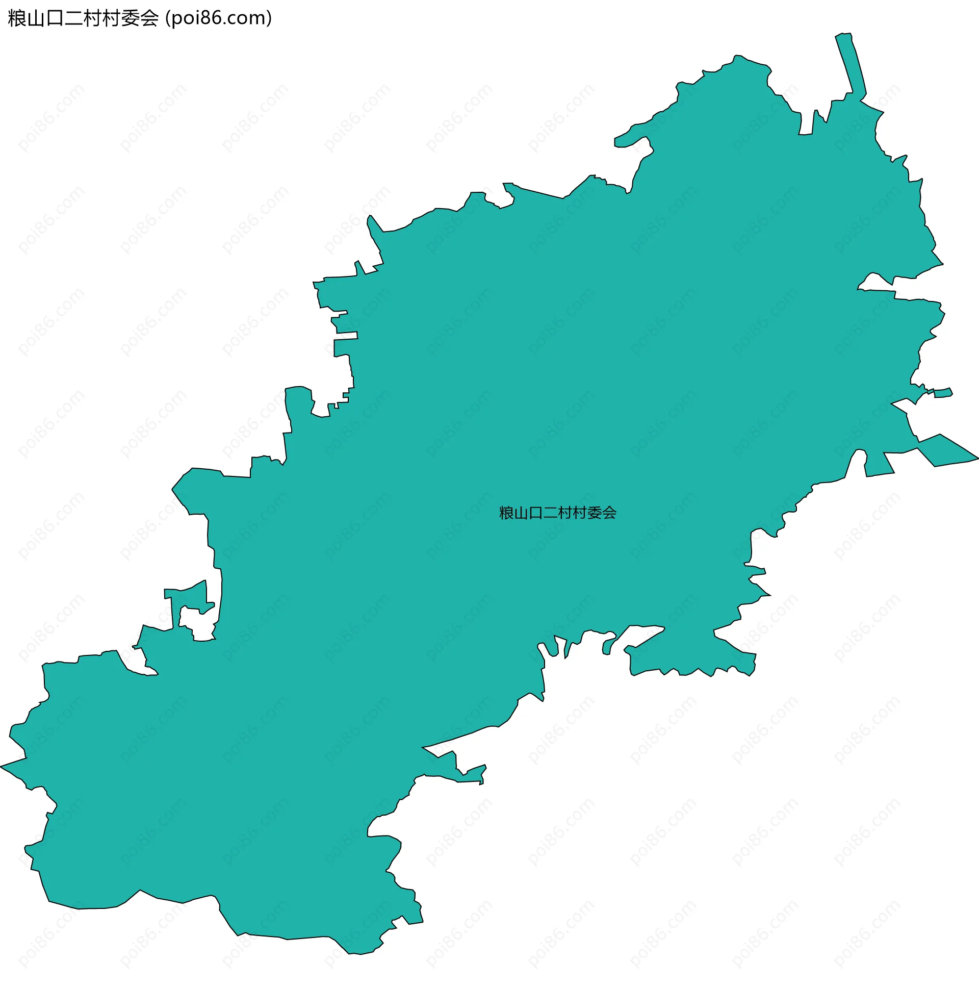 粮山口二村村委会边界地图