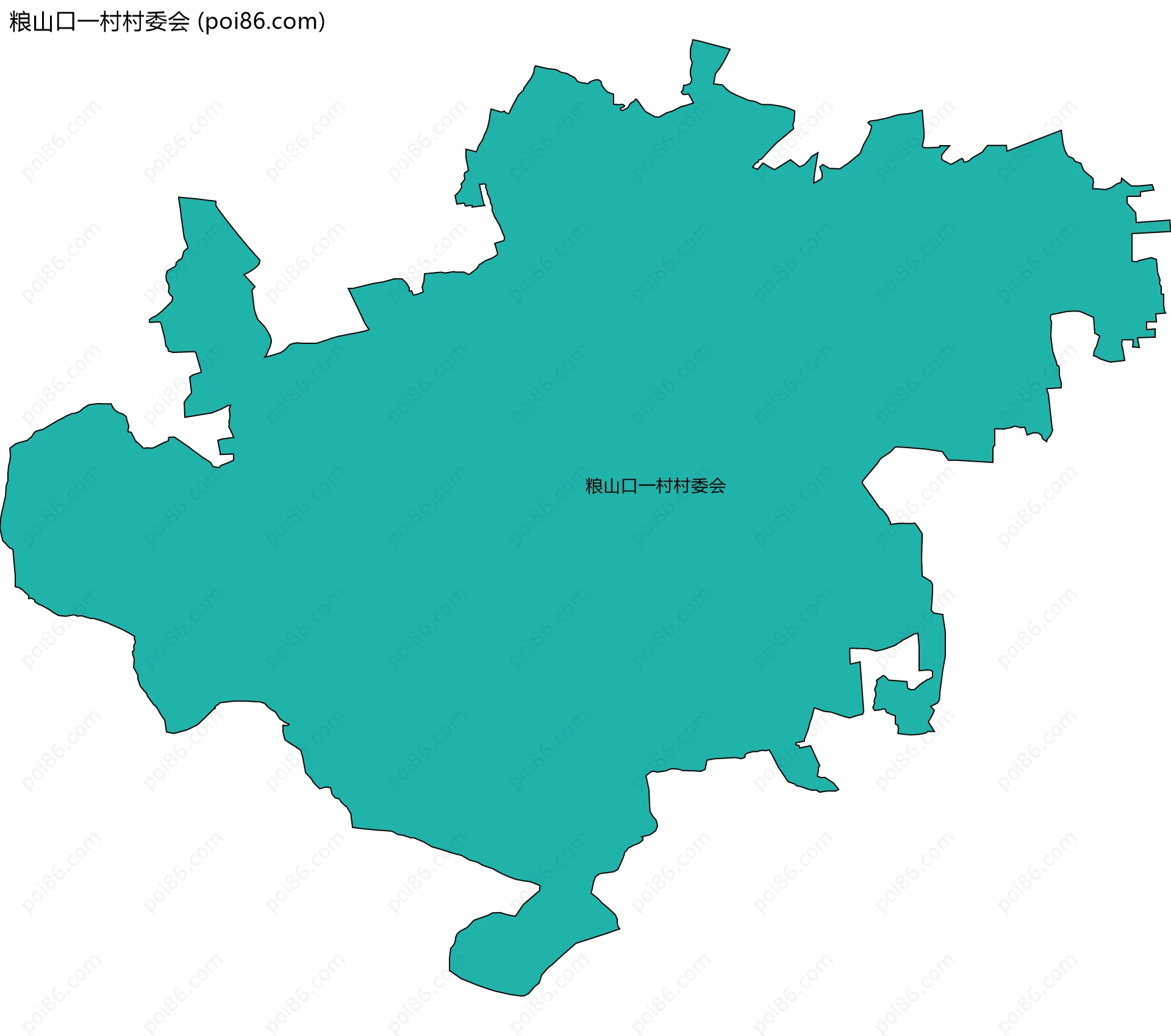 粮山口一村村委会边界地图