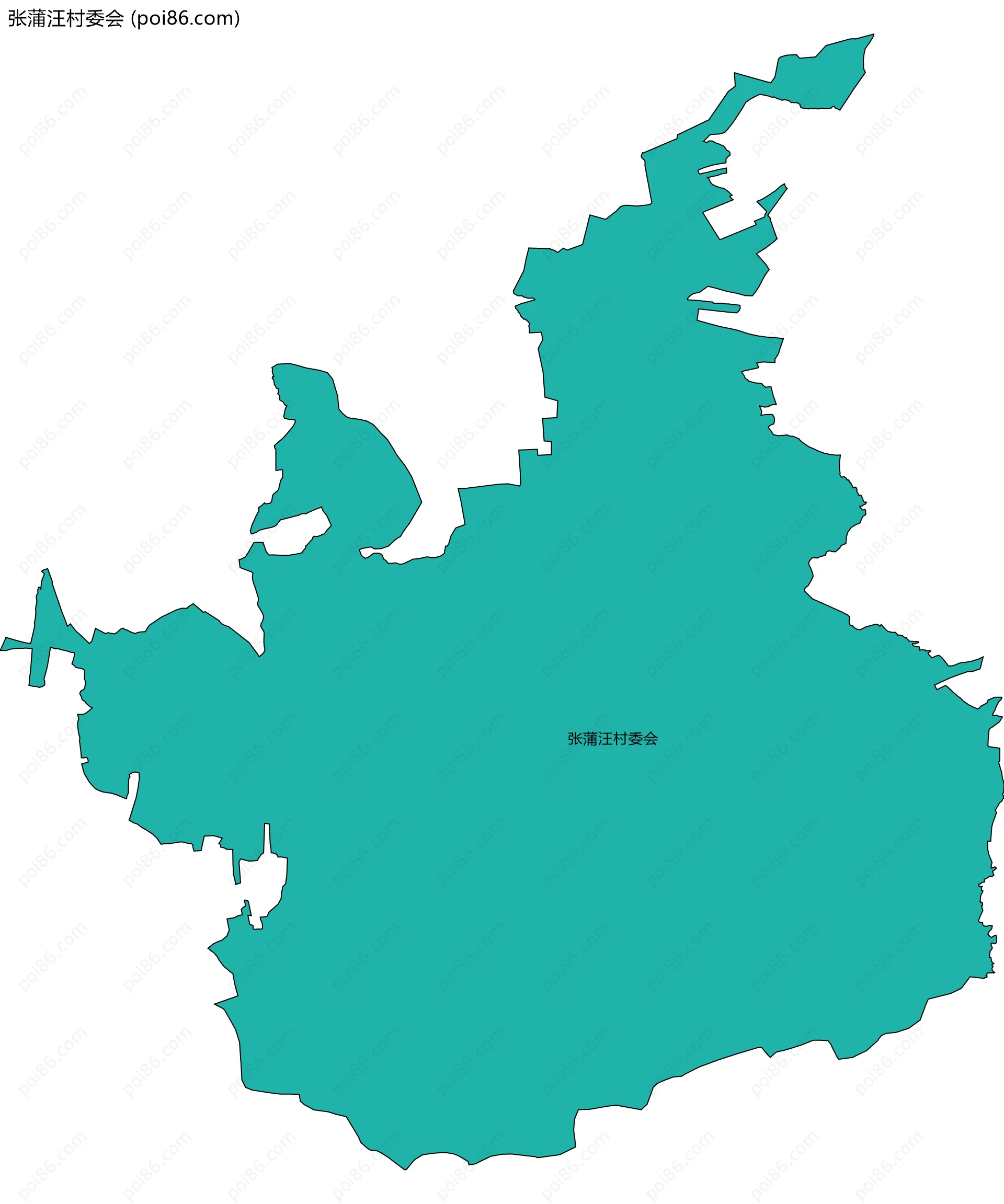张蒲汪村委会边界地图