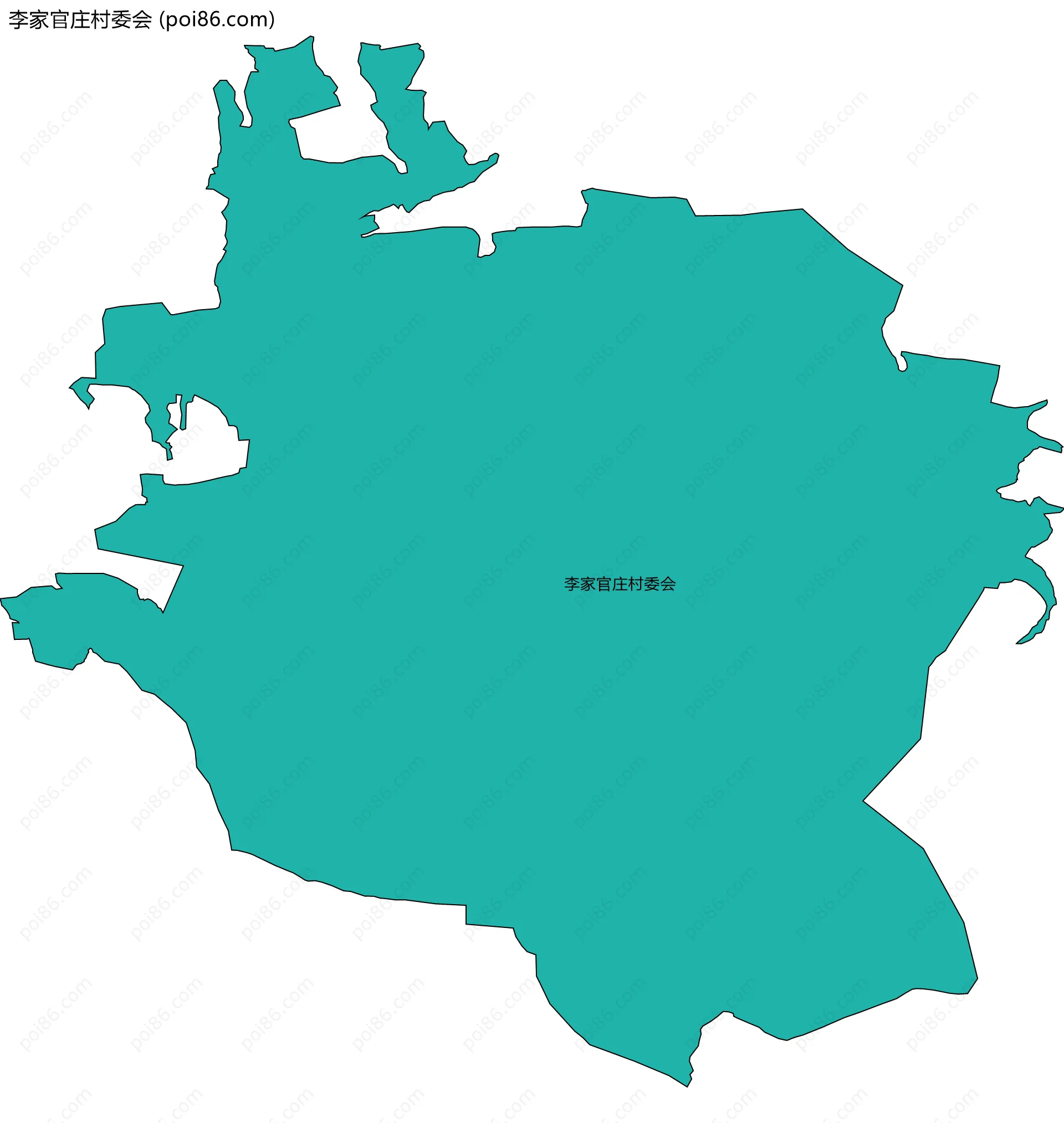 李家官庄村委会边界地图