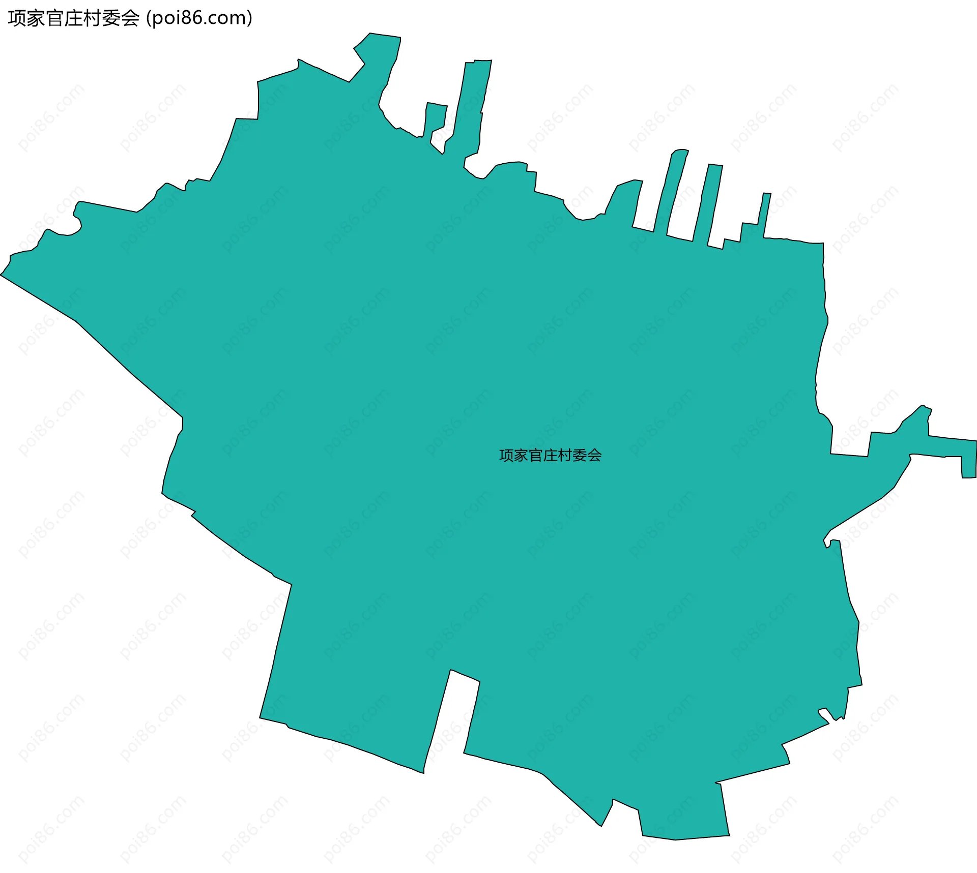 项家官庄村委会边界地图