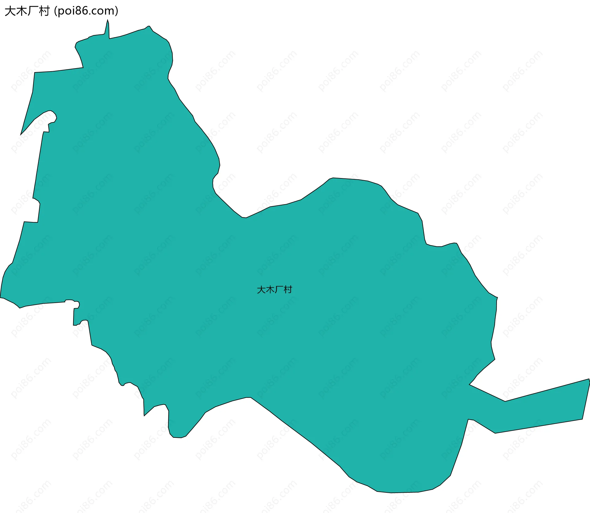 大木厂村边界地图