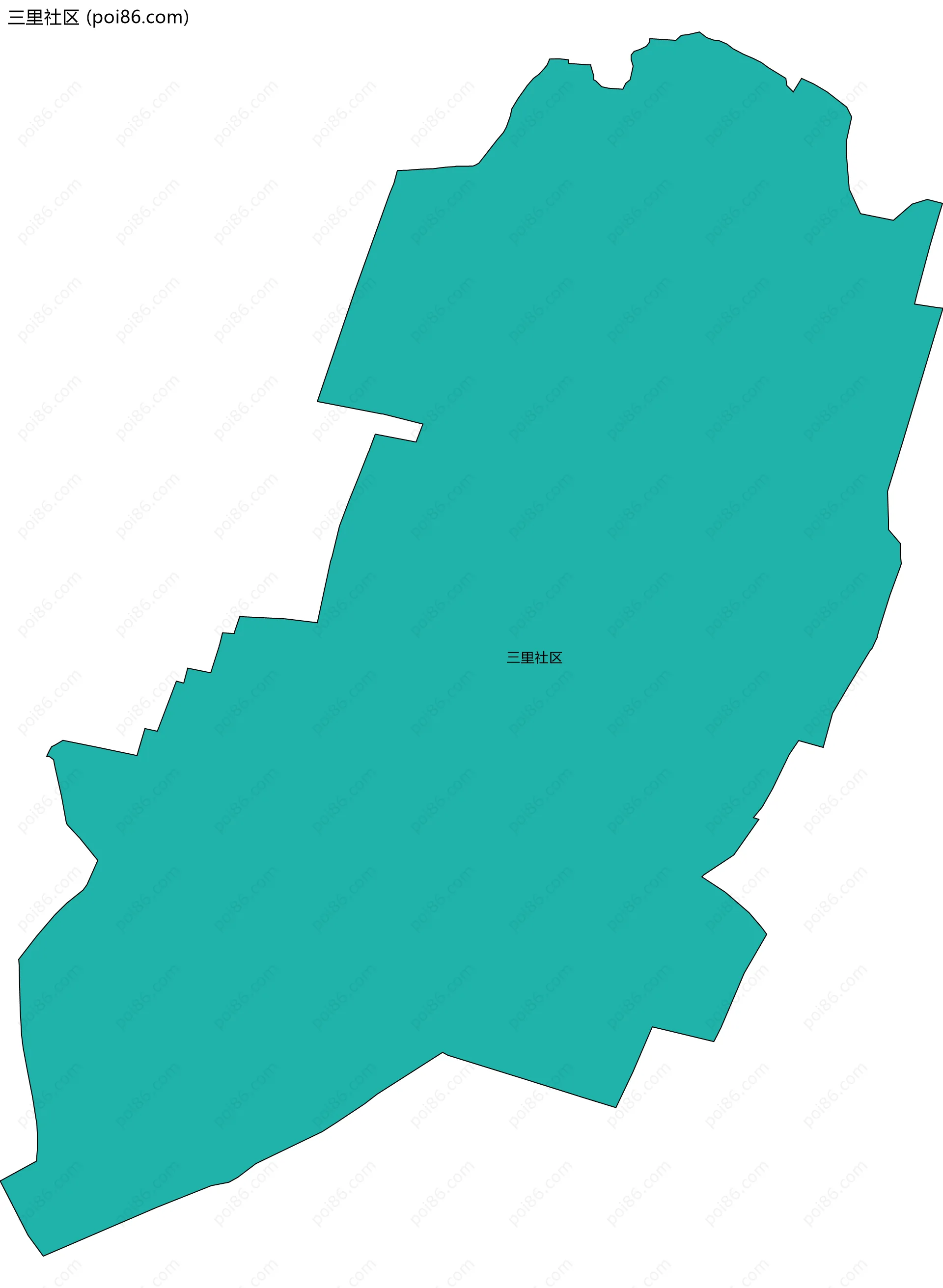 三里社区边界地图