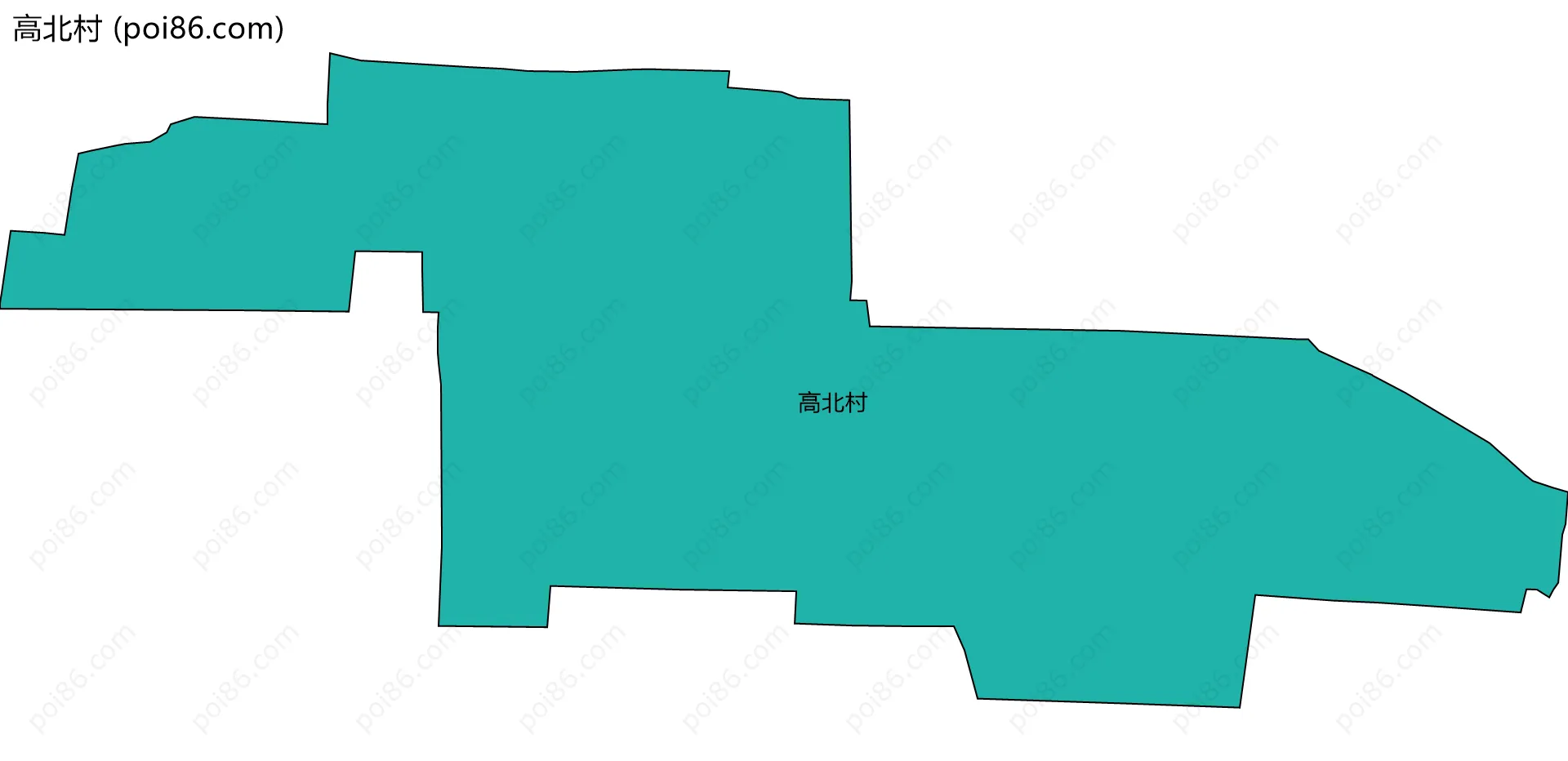 高北村边界地图