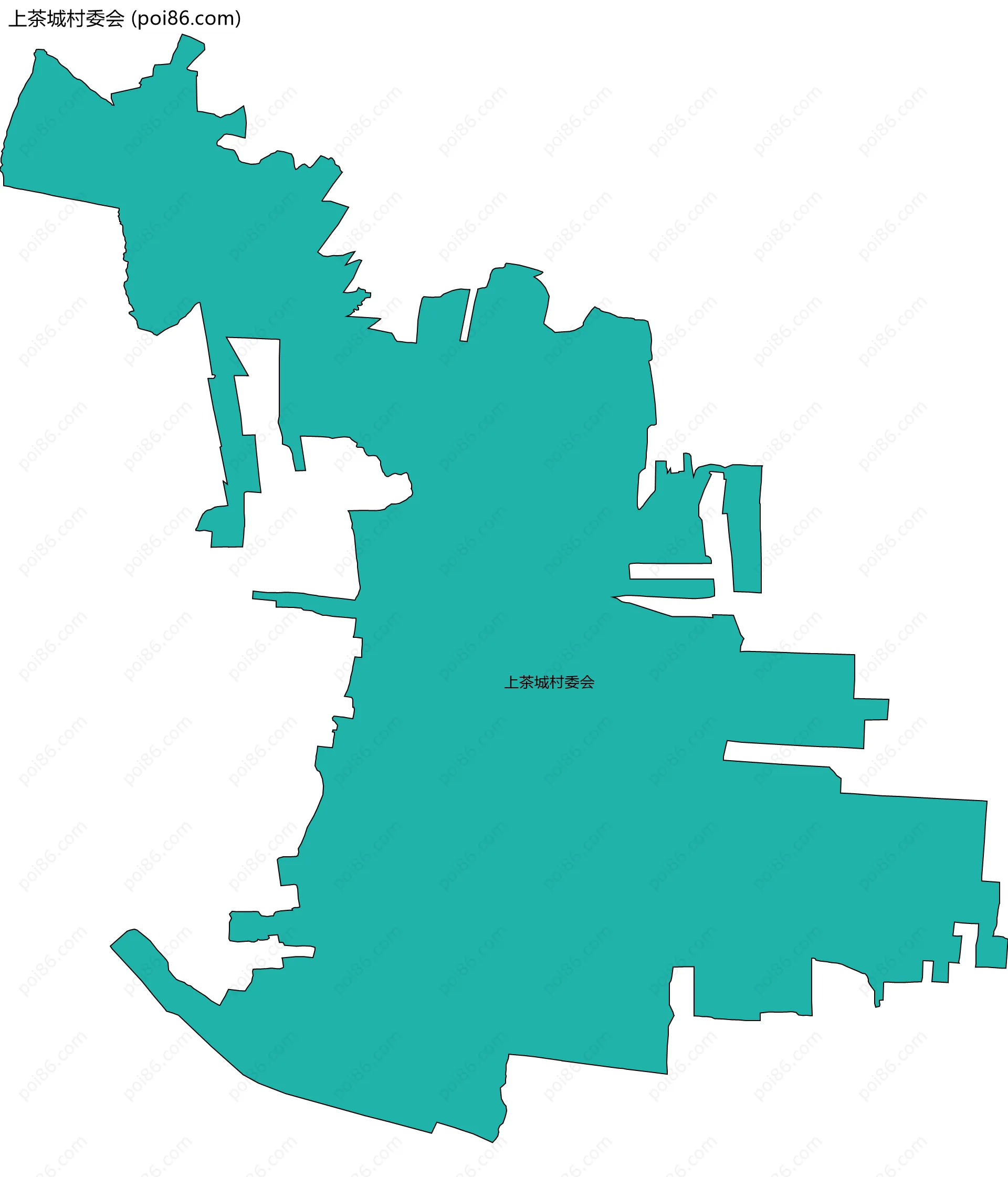 上茶城村委会边界地图