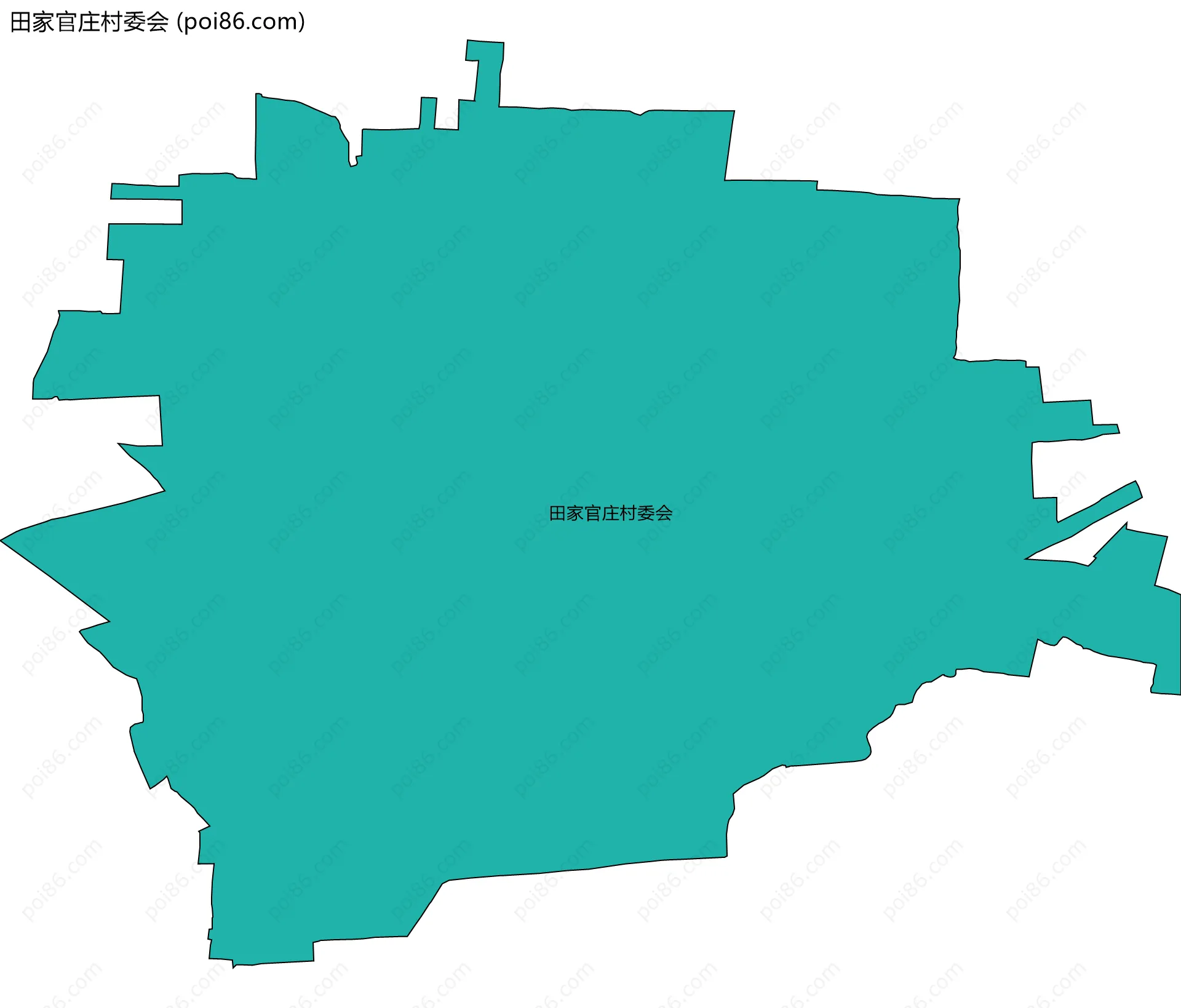 田家官庄村委会边界地图