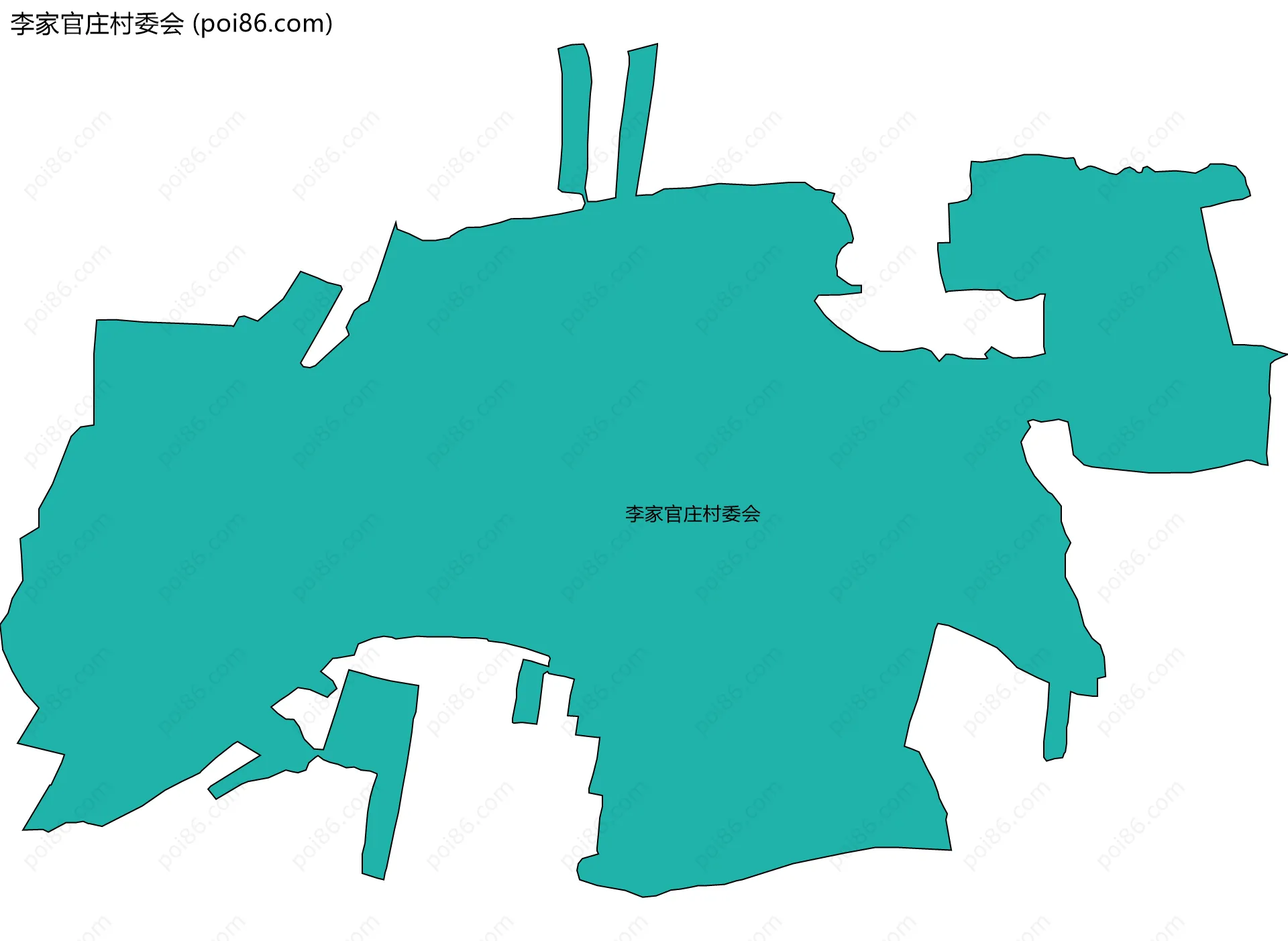 李家官庄村委会边界地图