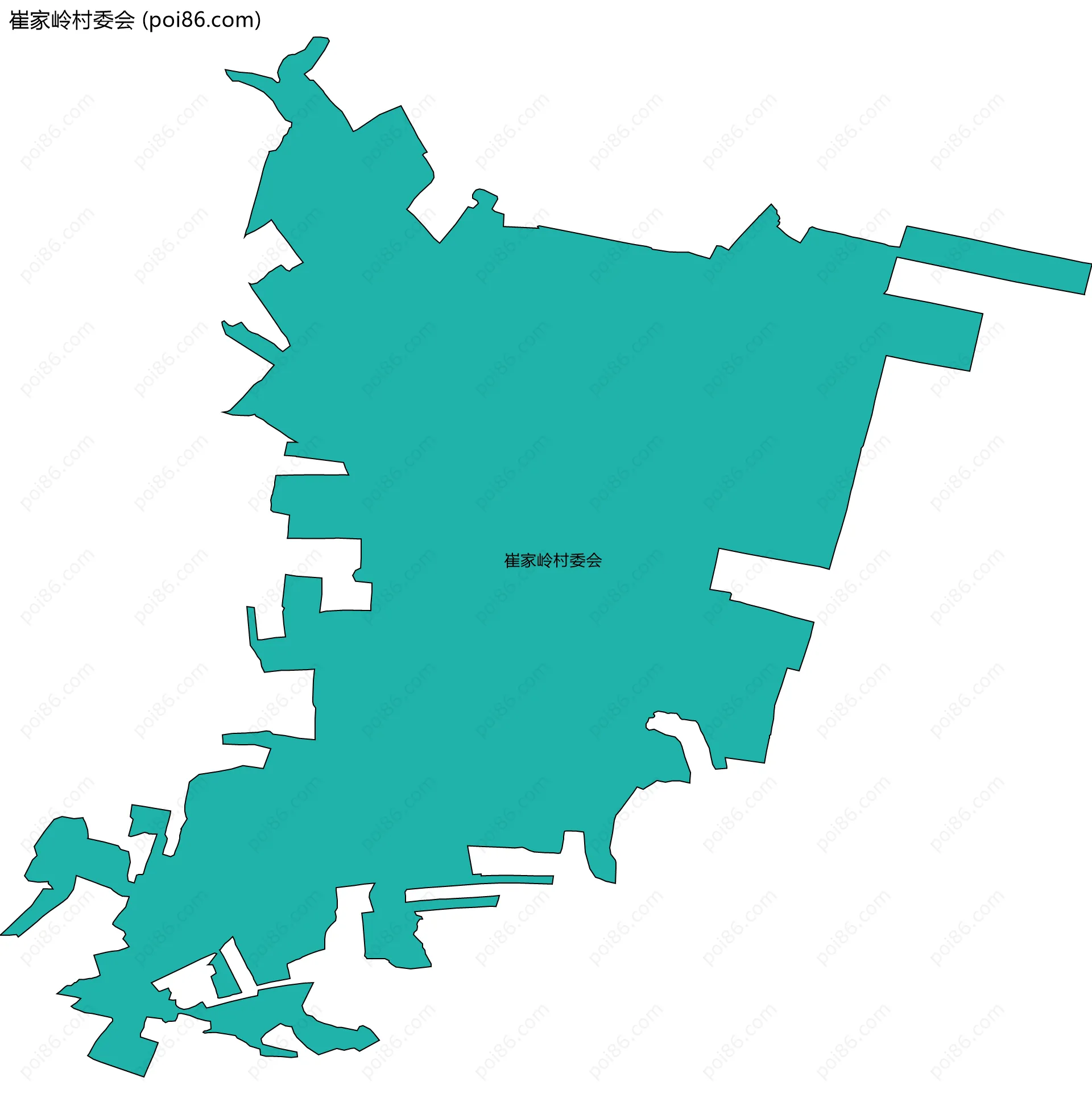 崔家岭村委会边界地图