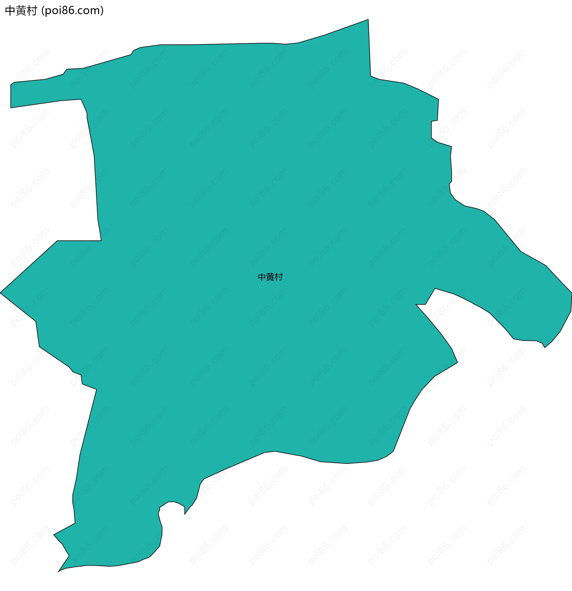 中黄村边界地图