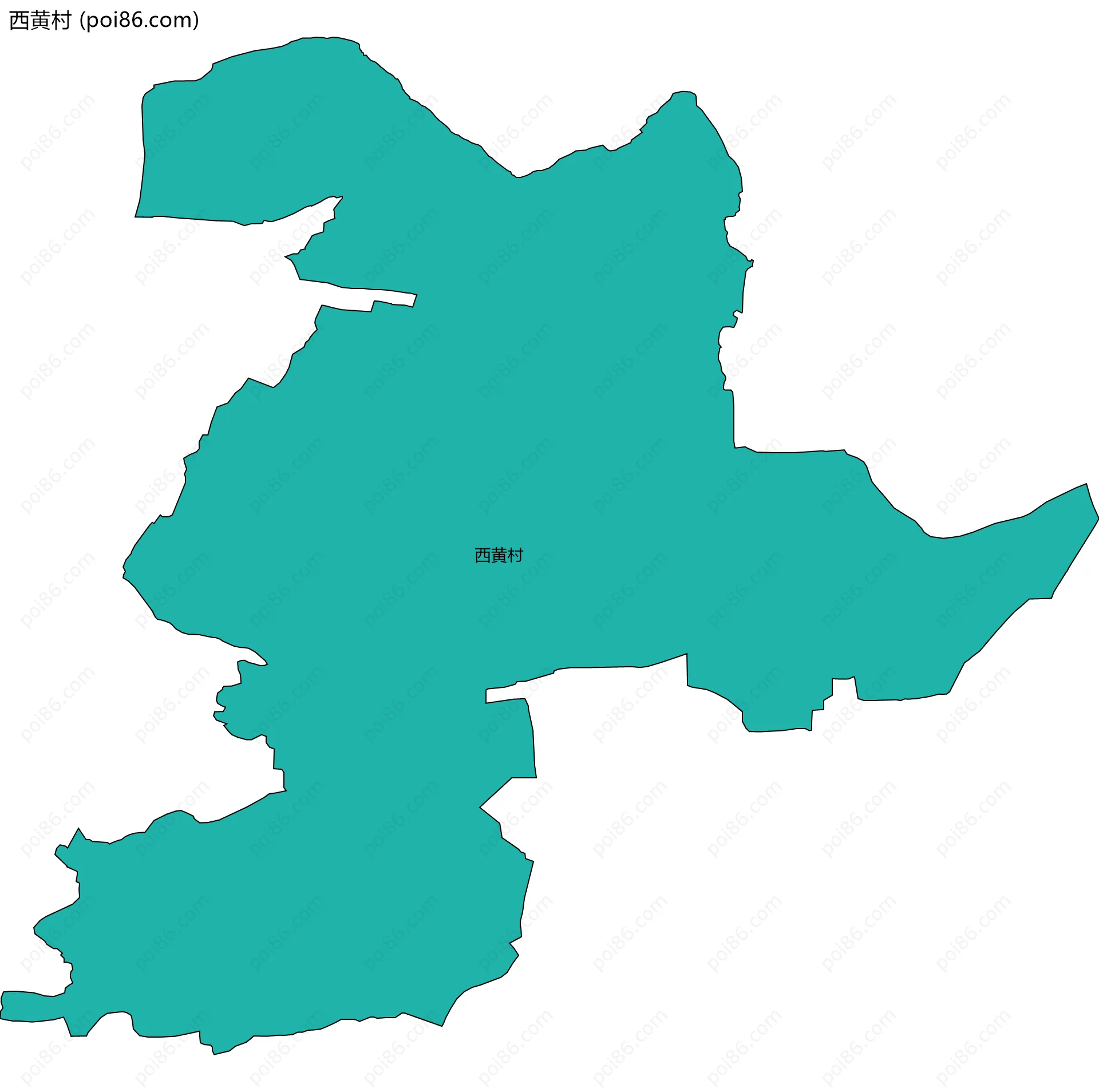 西黄村边界地图