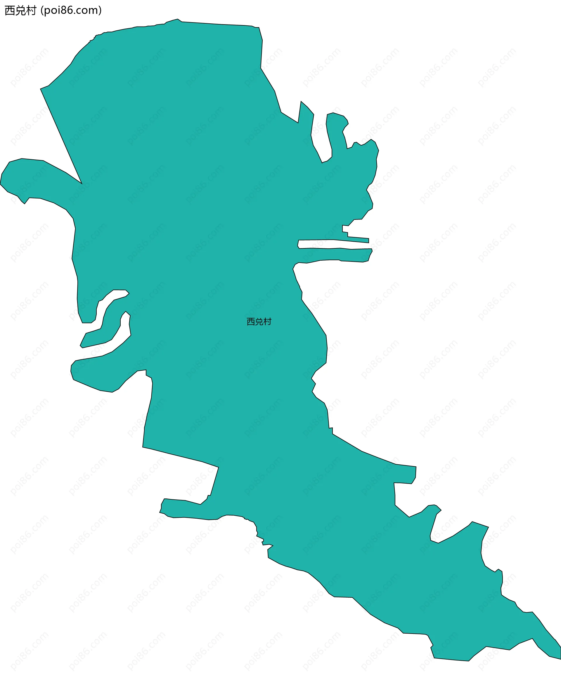 西兑村边界地图