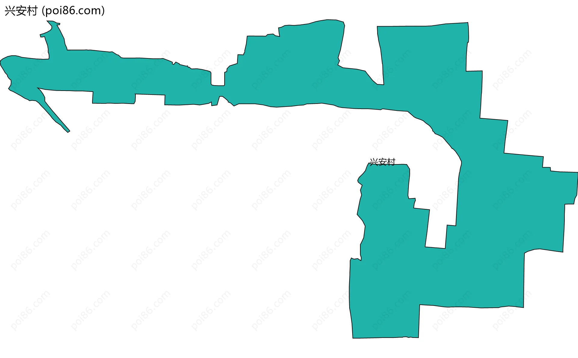兴安村边界地图