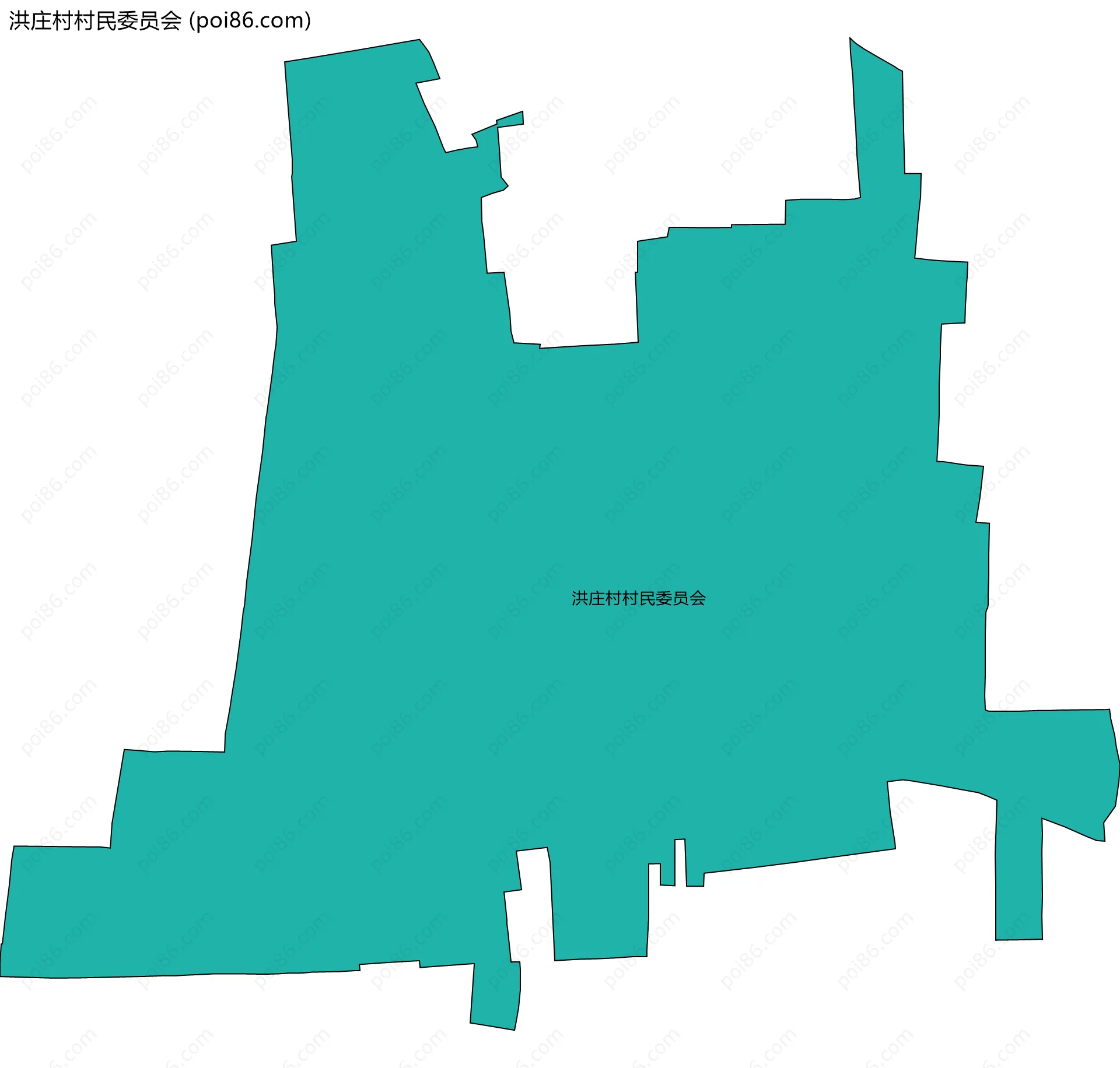 洪庄村村民委员会边界地图