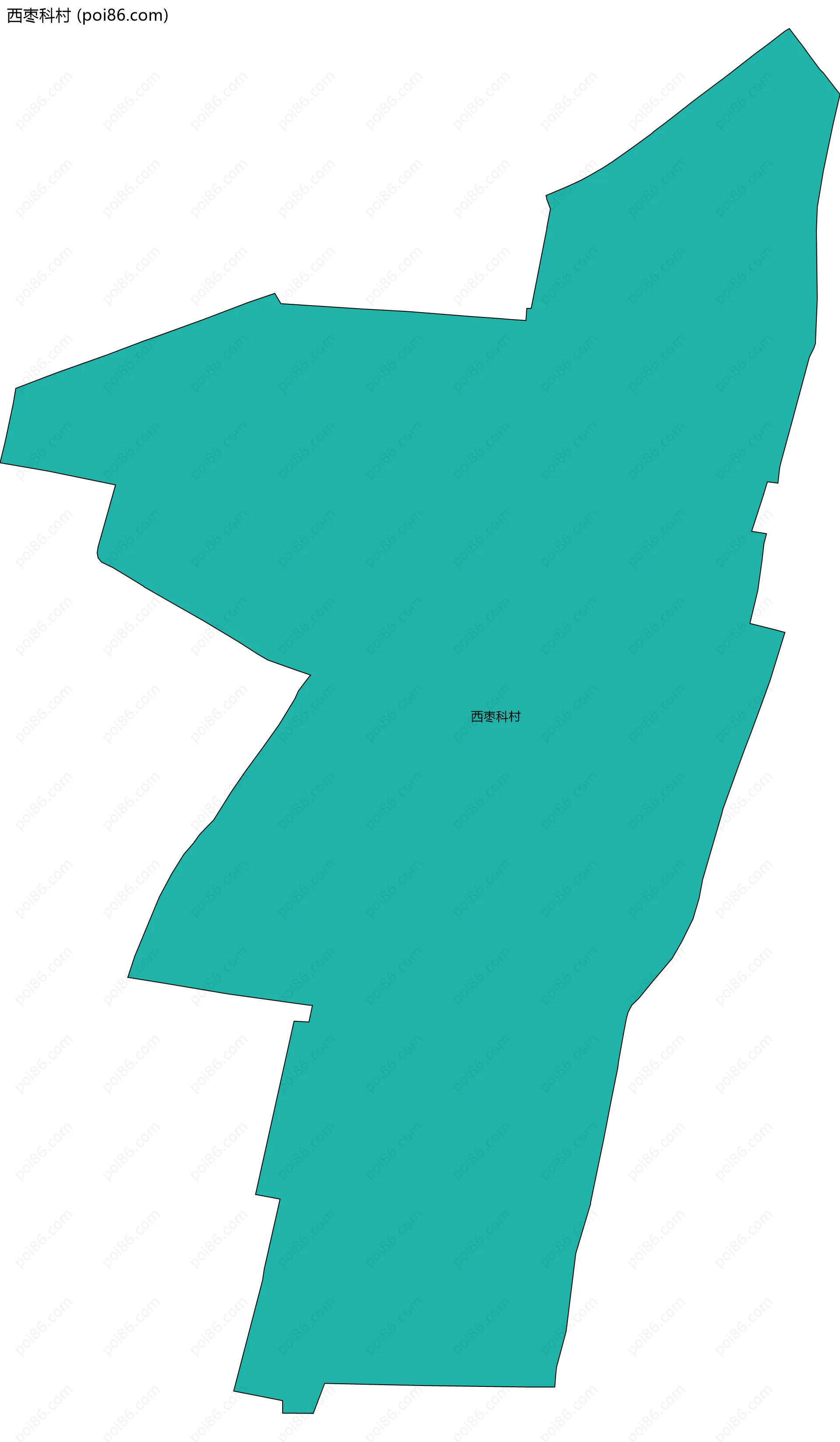 西枣科村边界地图