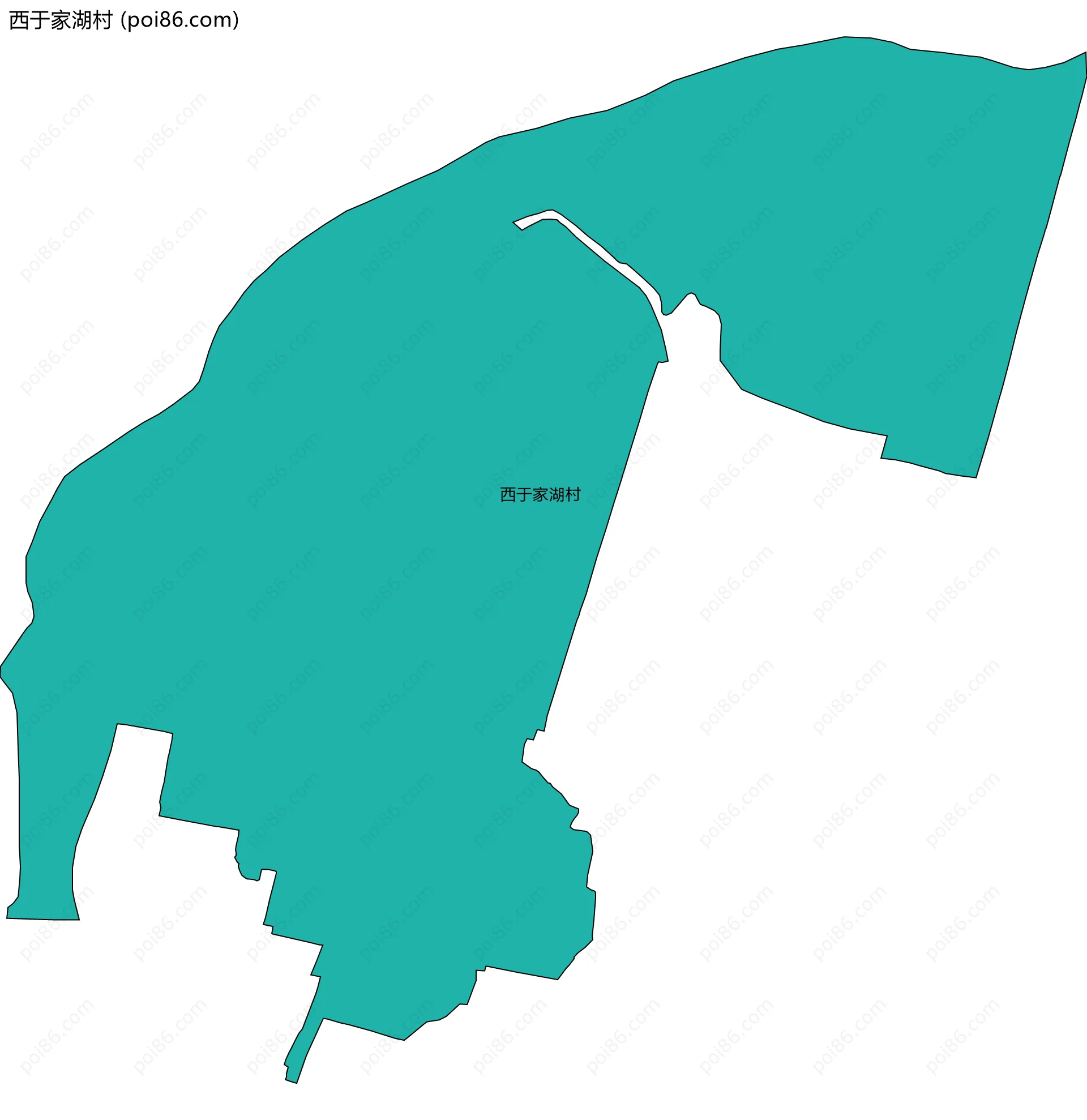 西于家湖村边界地图