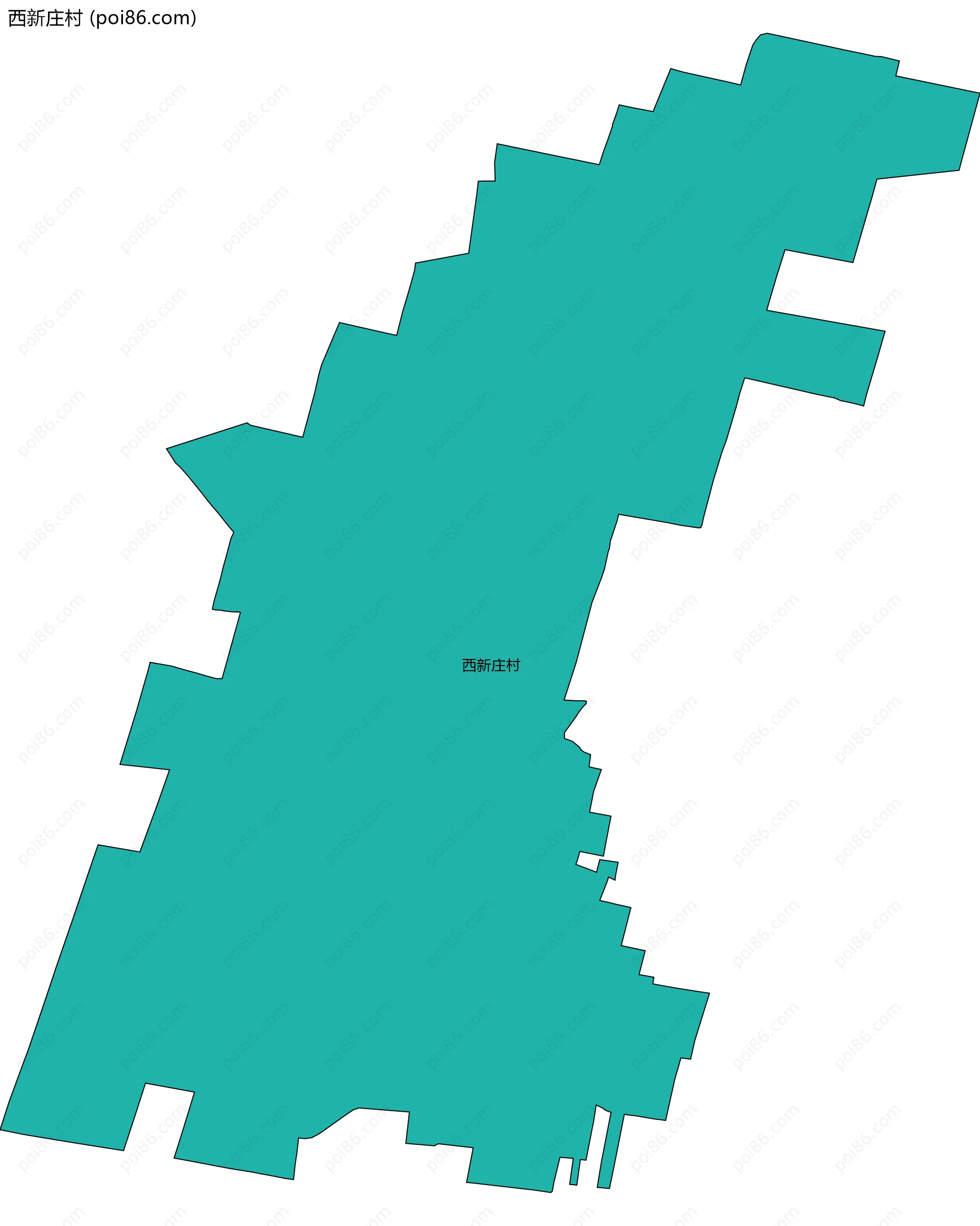 西新庄村边界地图