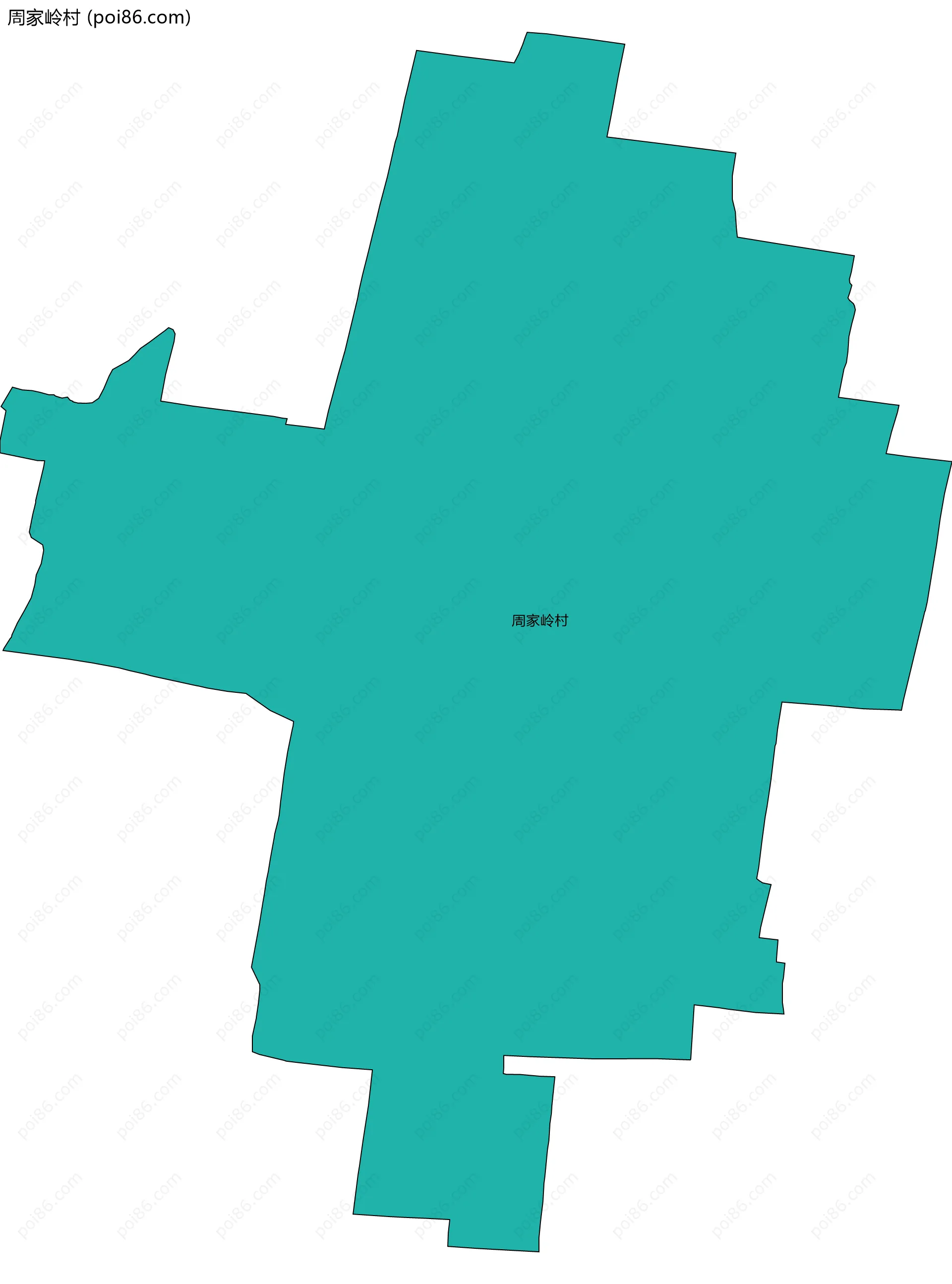 周家岭村边界地图