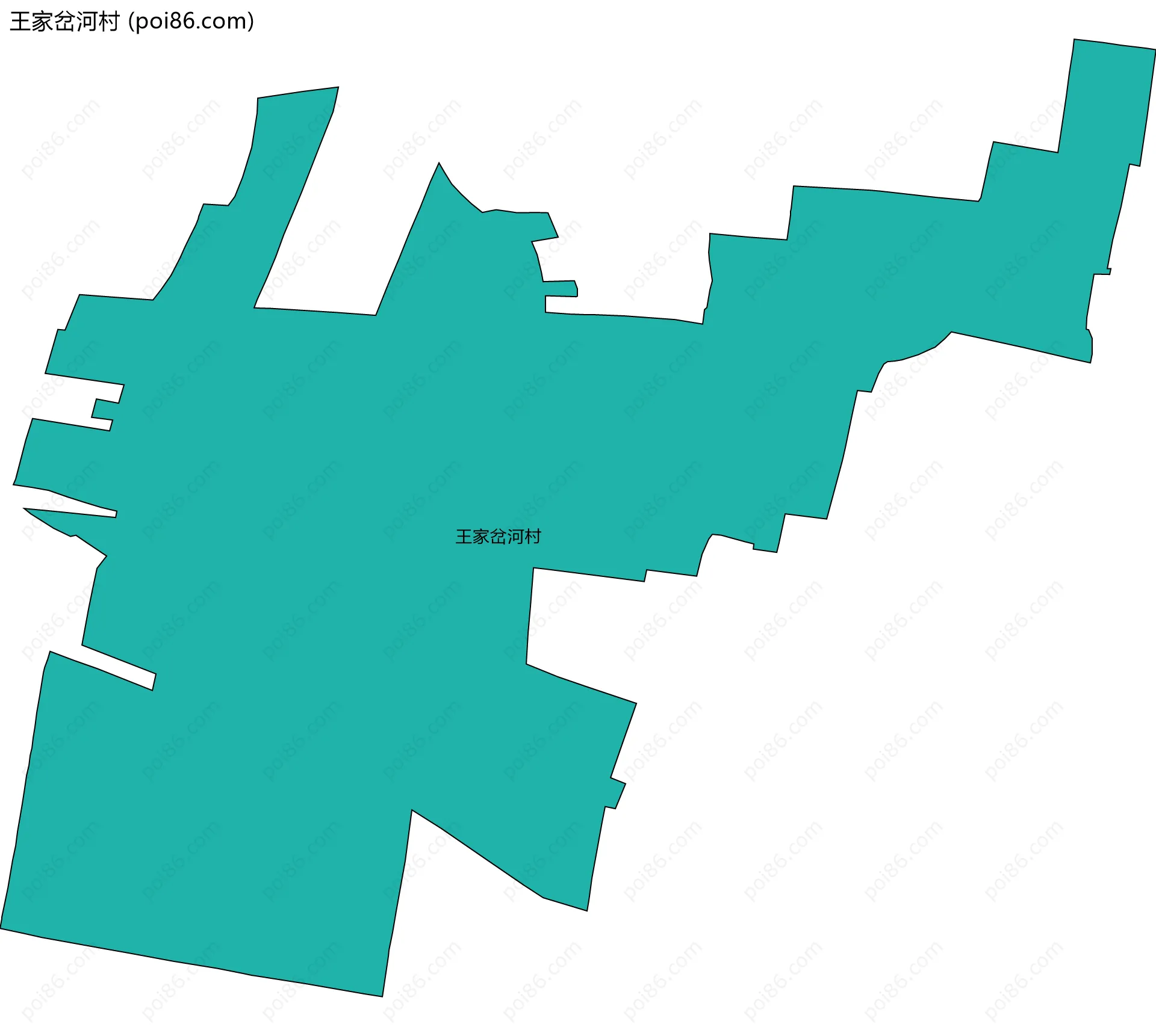 王家岔河村边界地图