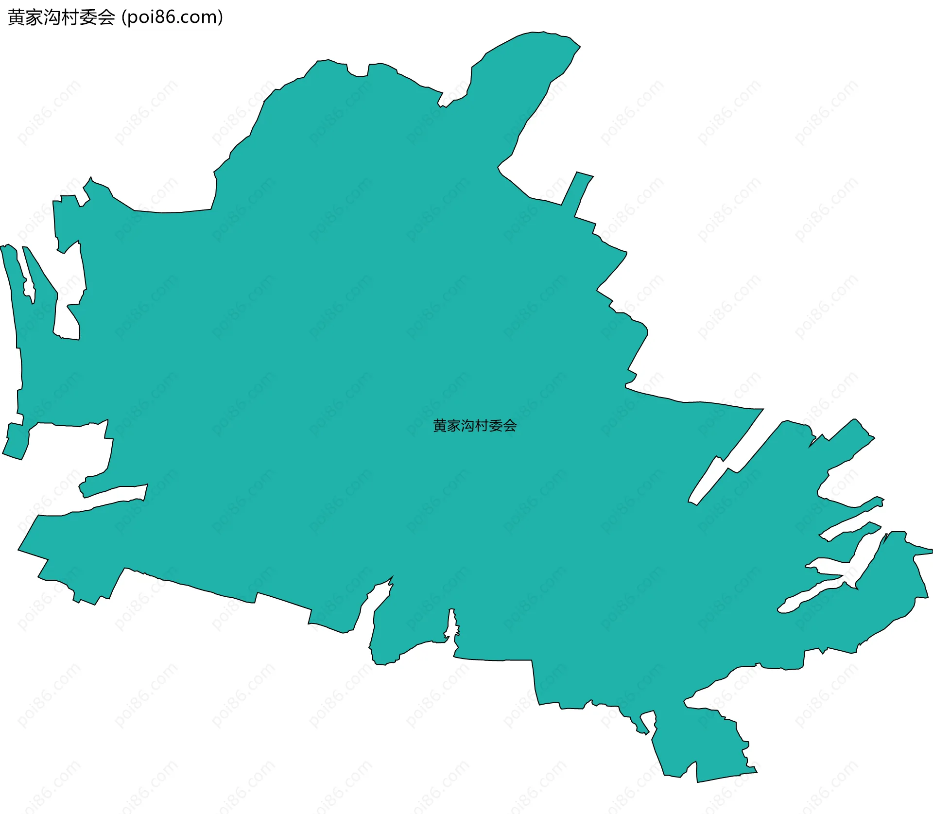 黄家沟村委会边界地图