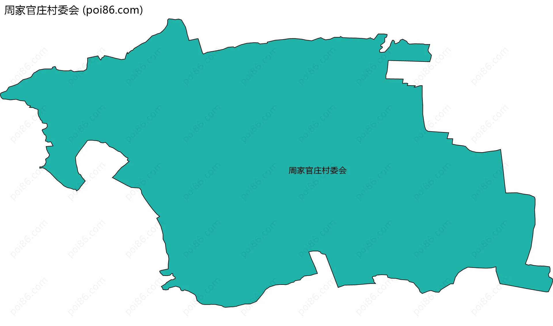 周家官庄村委会边界地图