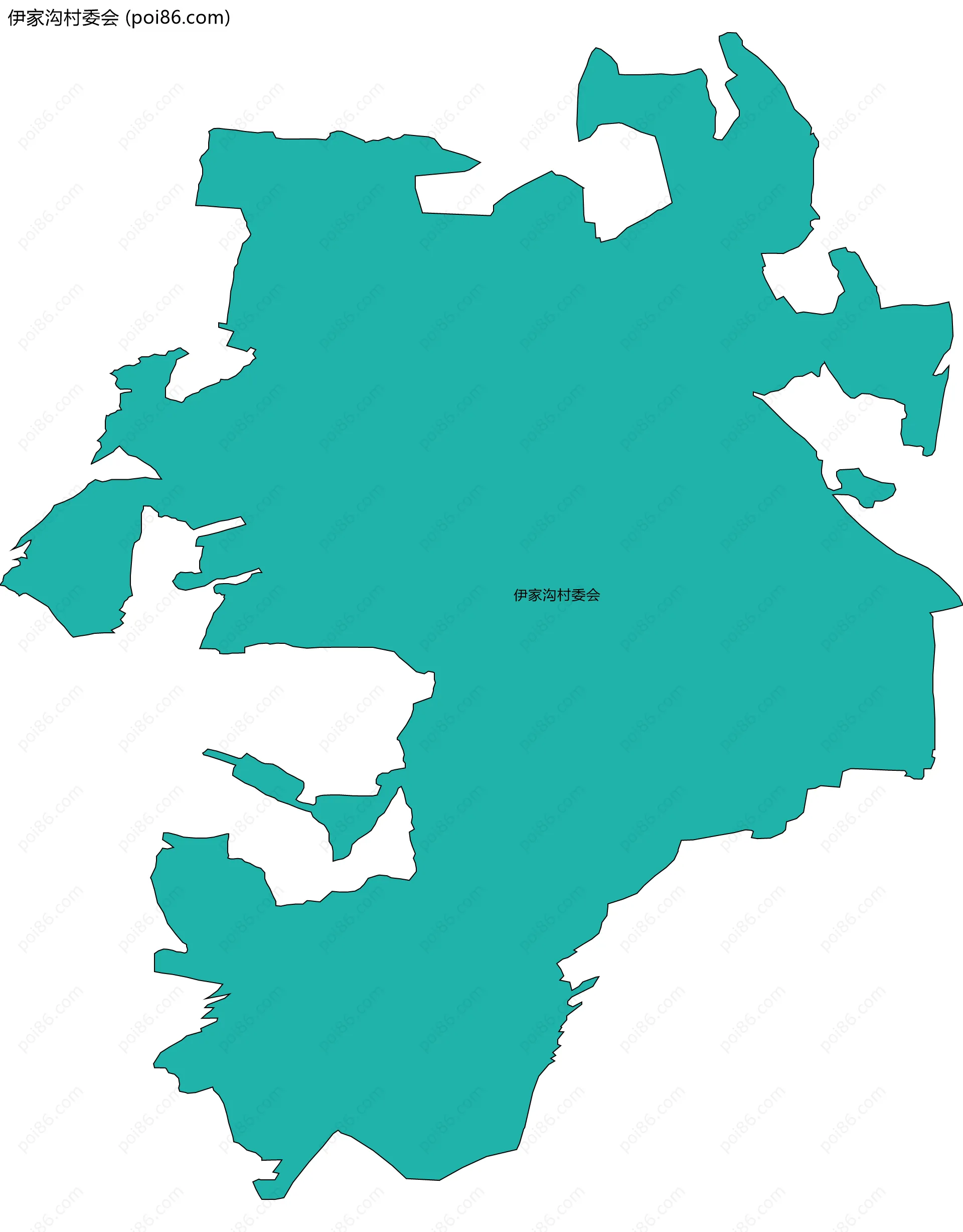 伊家沟村委会边界地图