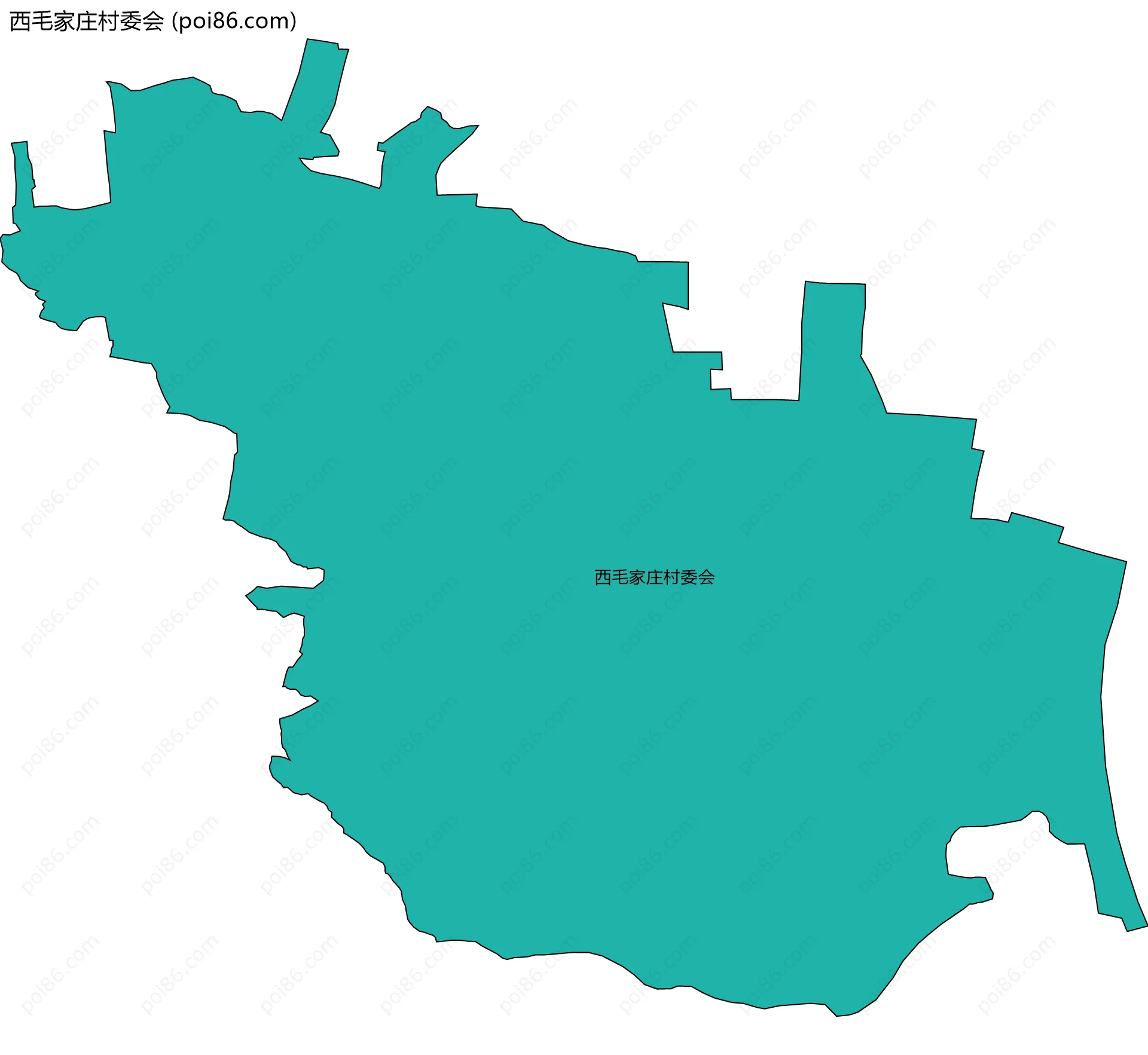 西毛家庄村委会边界地图
