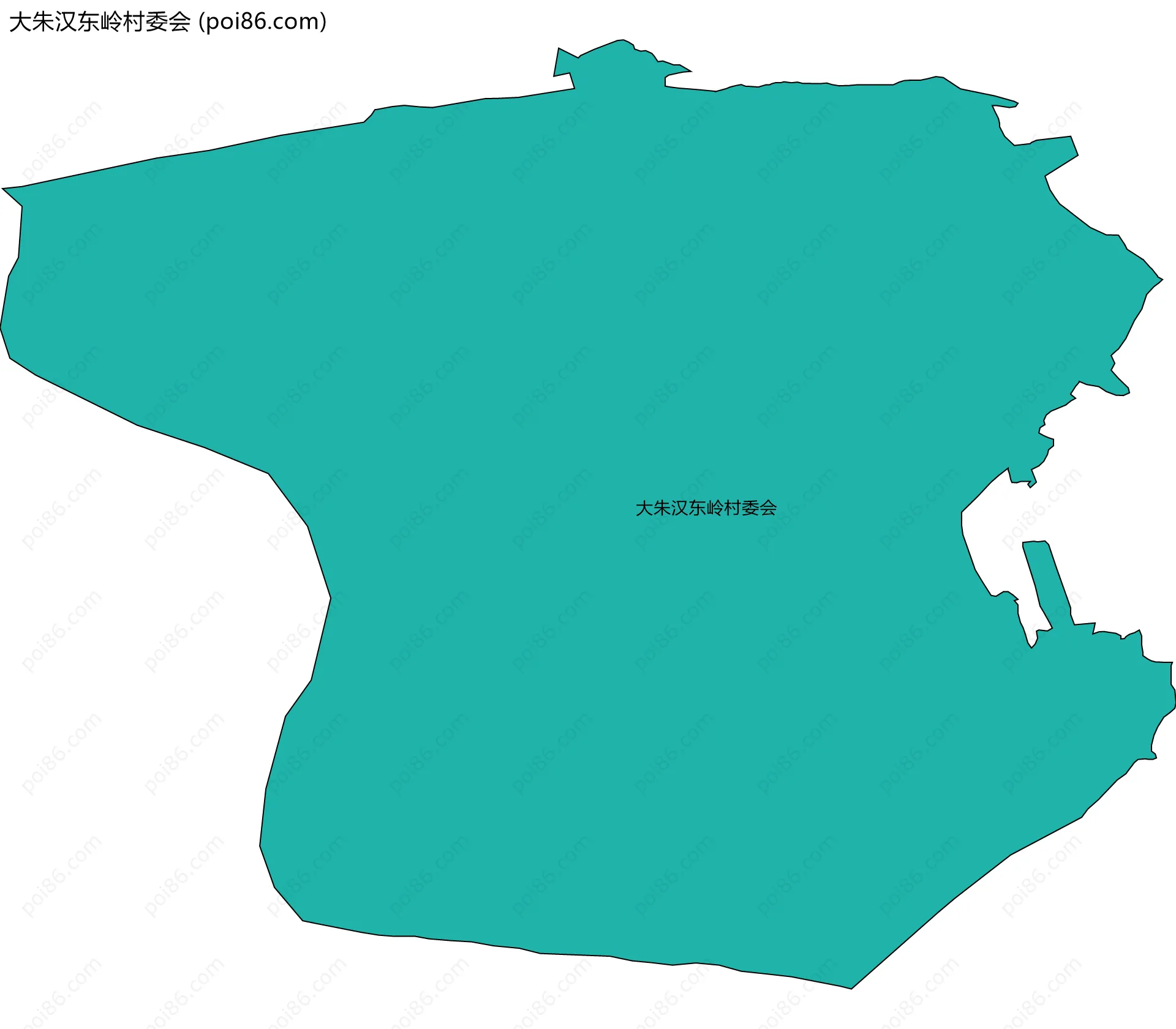 大朱汉东岭村委会边界地图