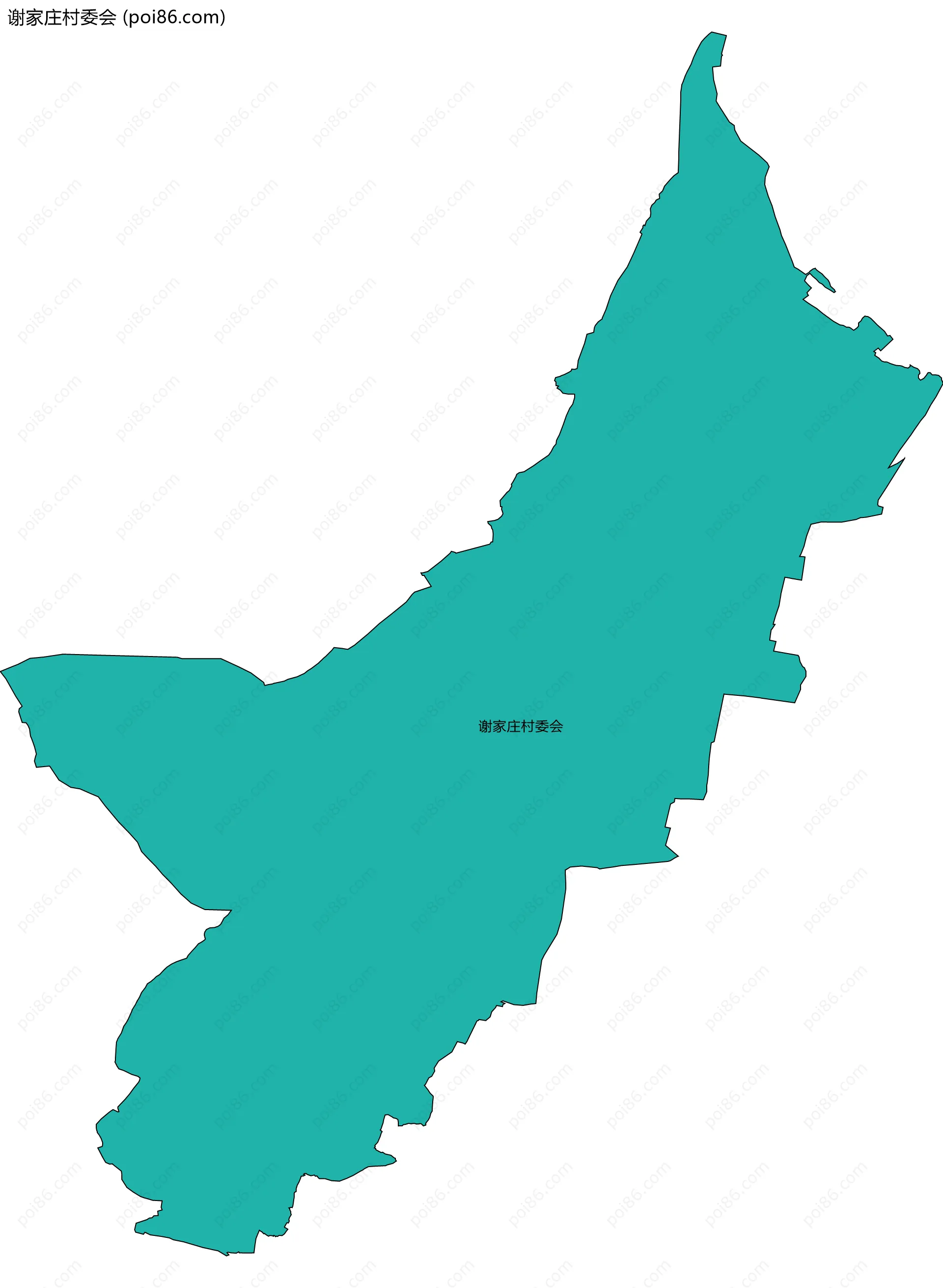谢家庄村委会边界地图