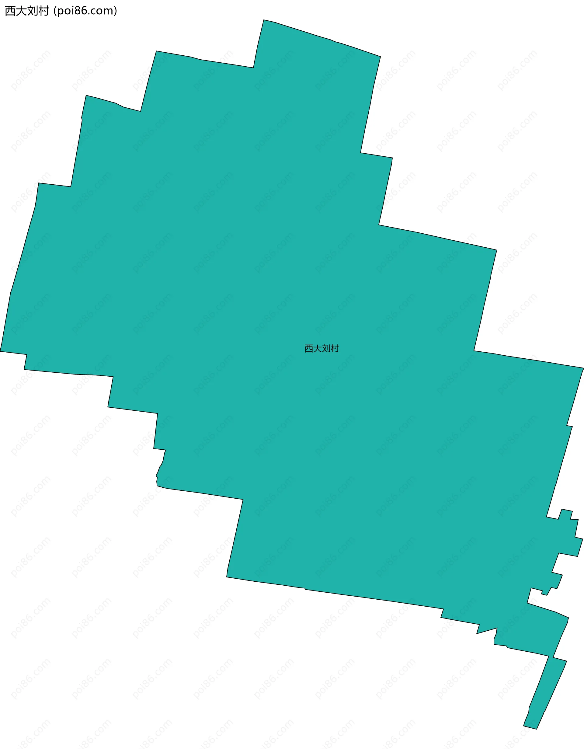 西大刘村边界地图