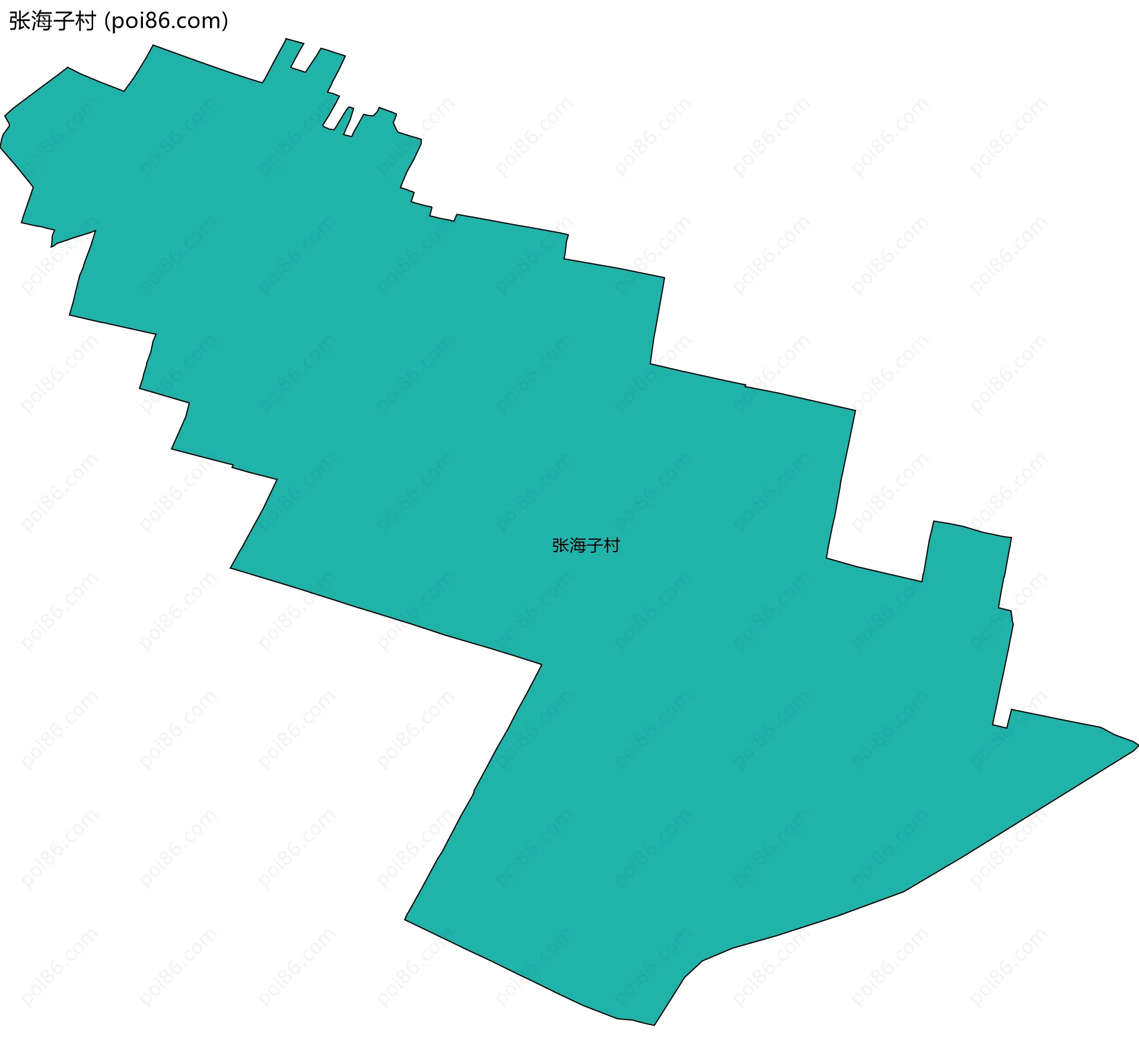 张海子村边界地图