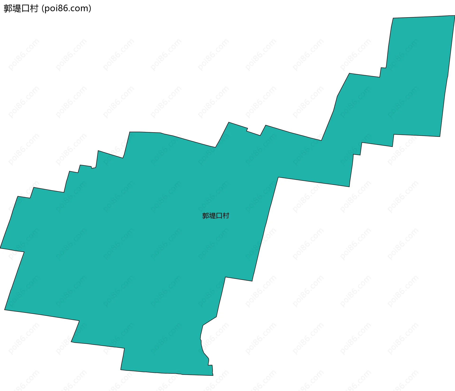 郭堤口村边界地图