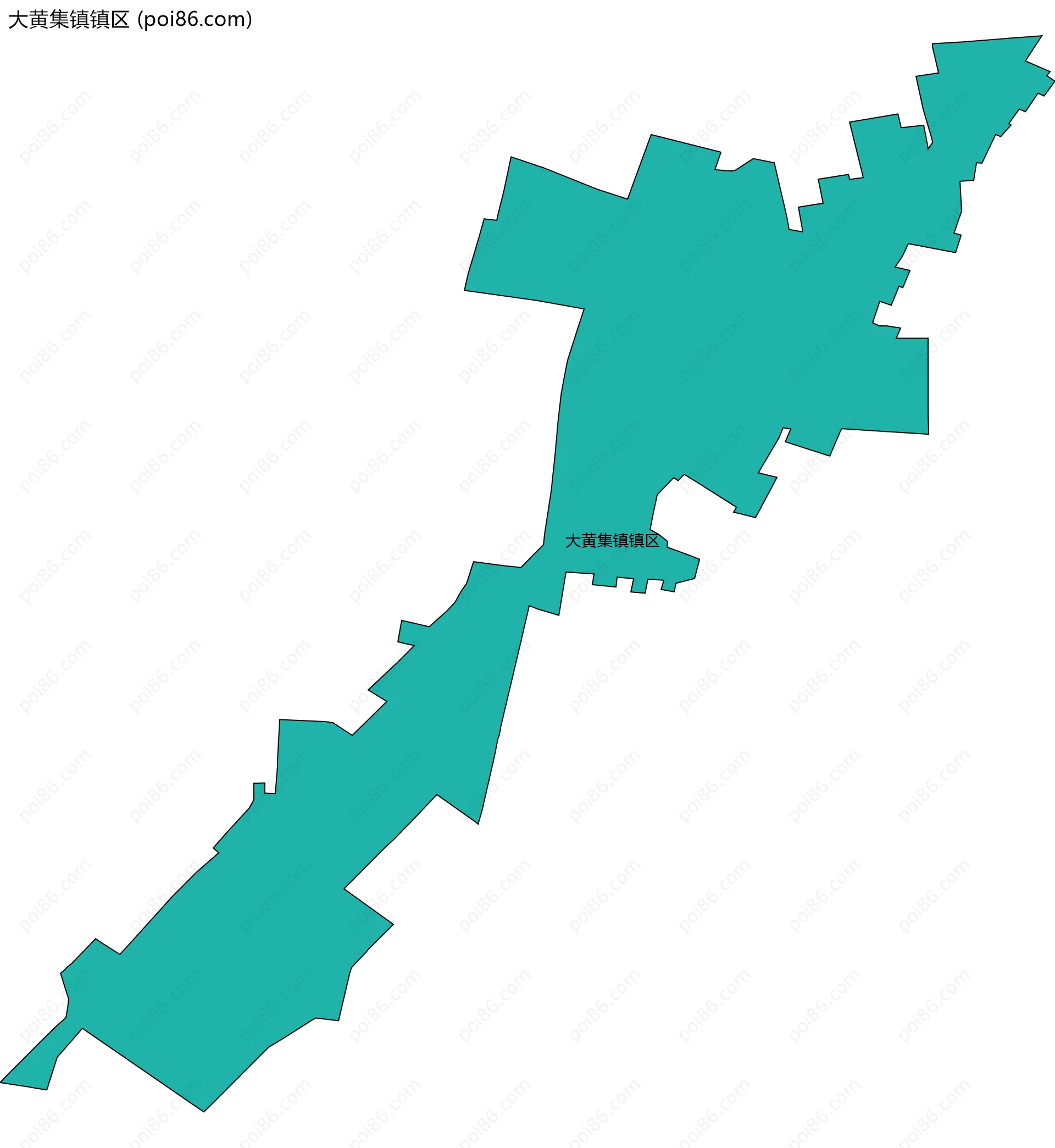 大黄集镇镇区边界地图