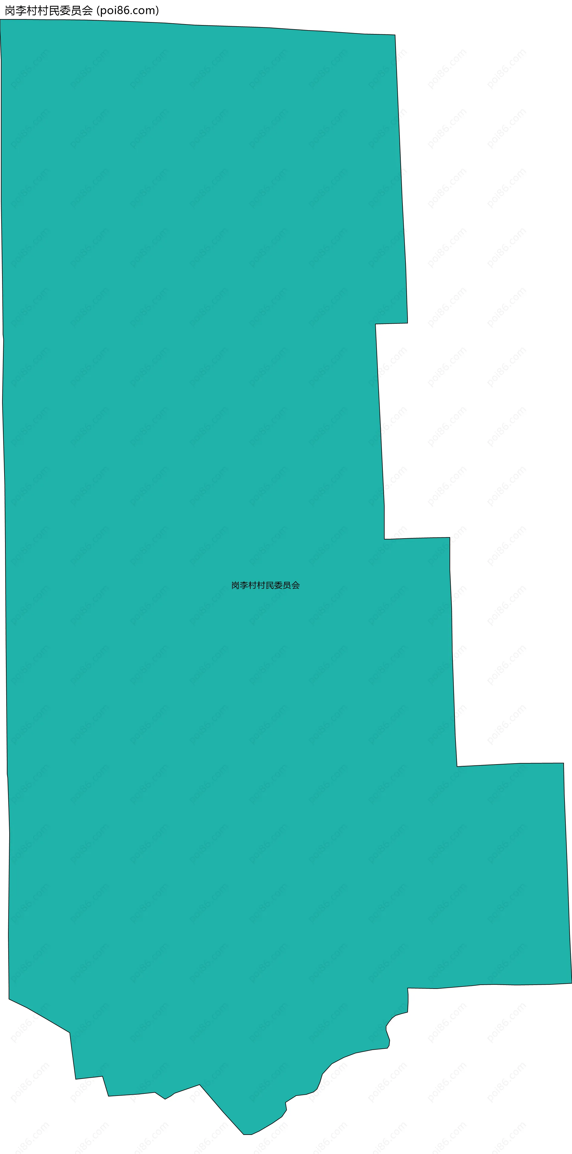 岗李村村民委员会边界地图