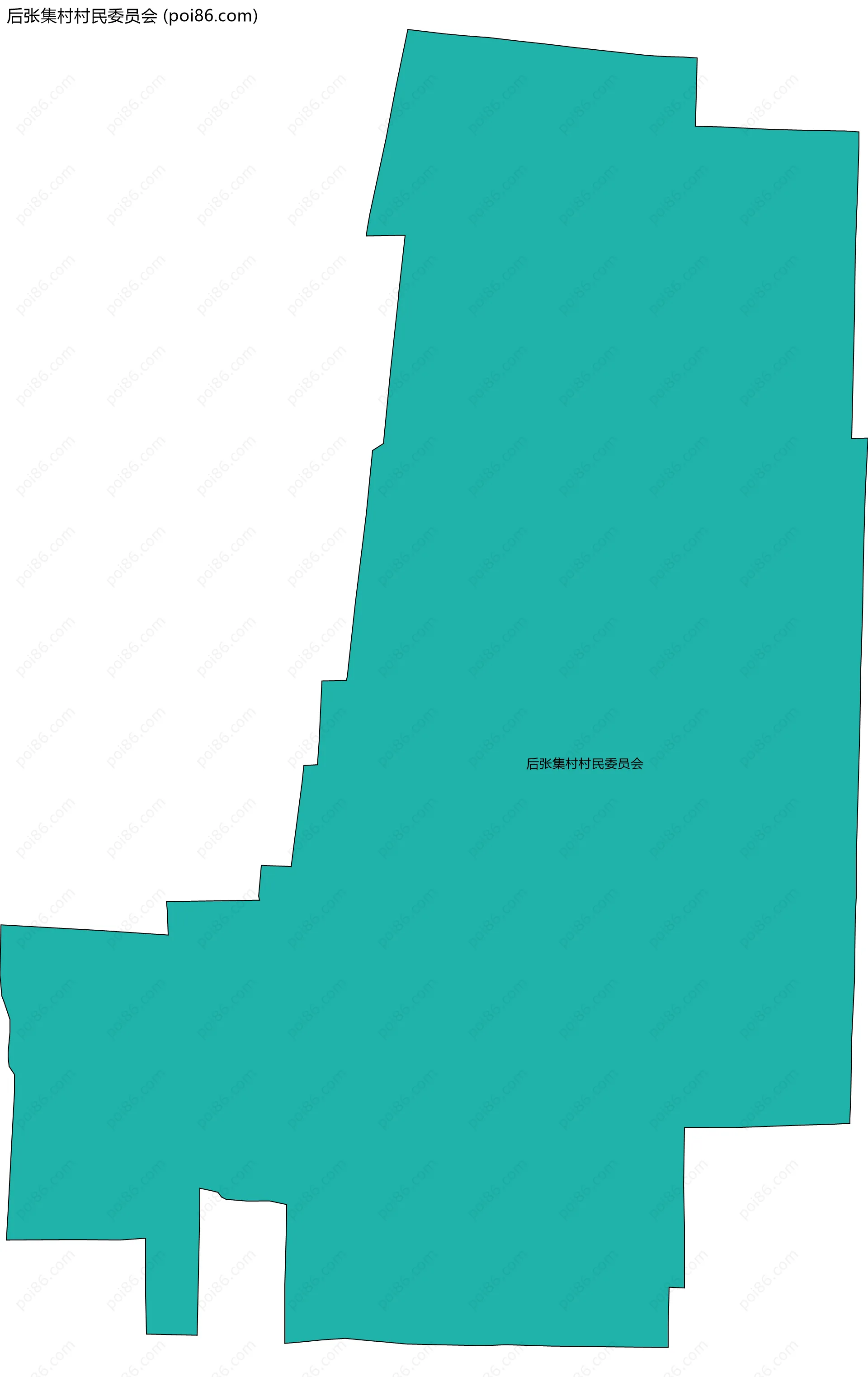 后张集村村民委员会边界地图