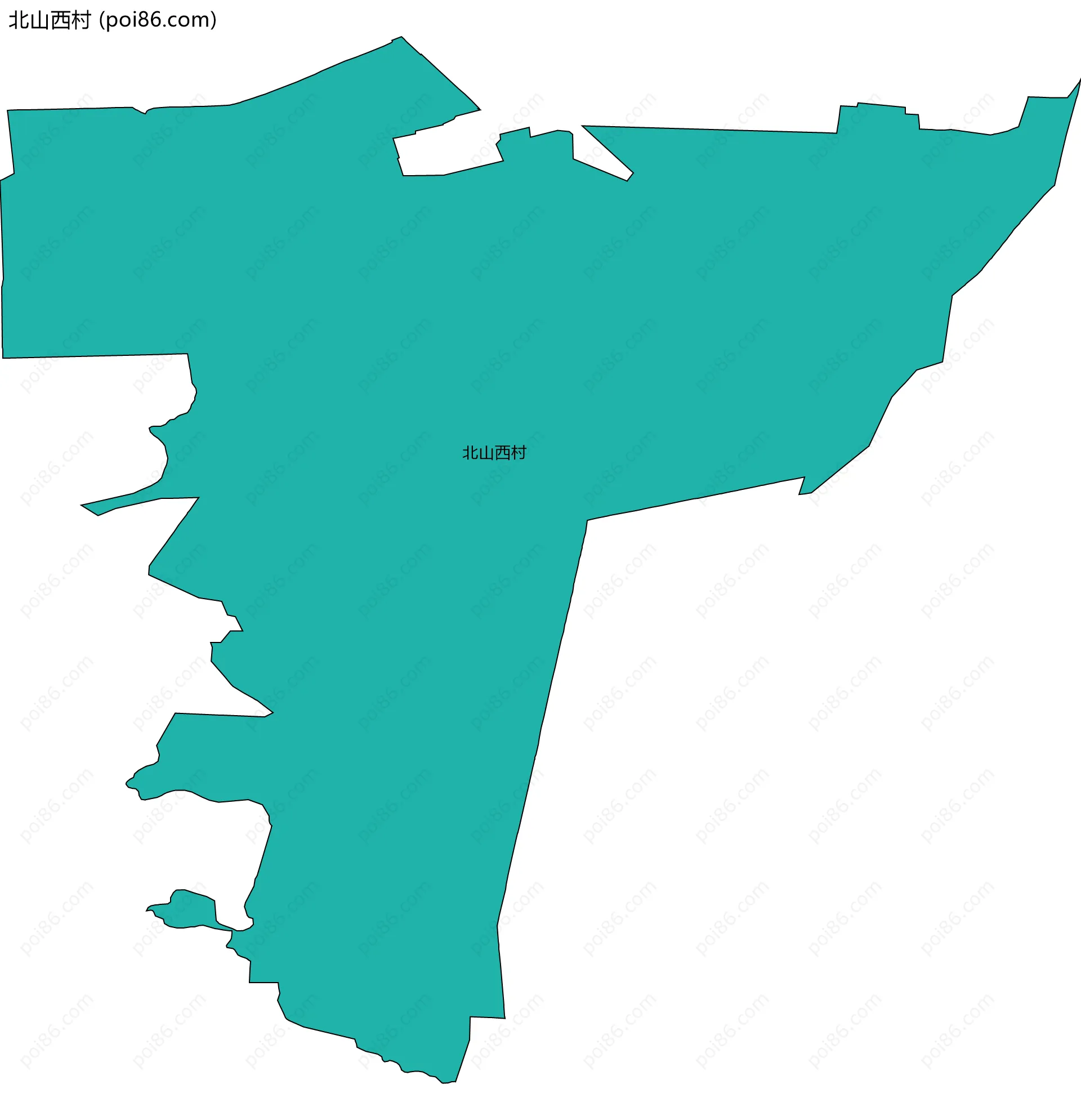 北山西村边界地图