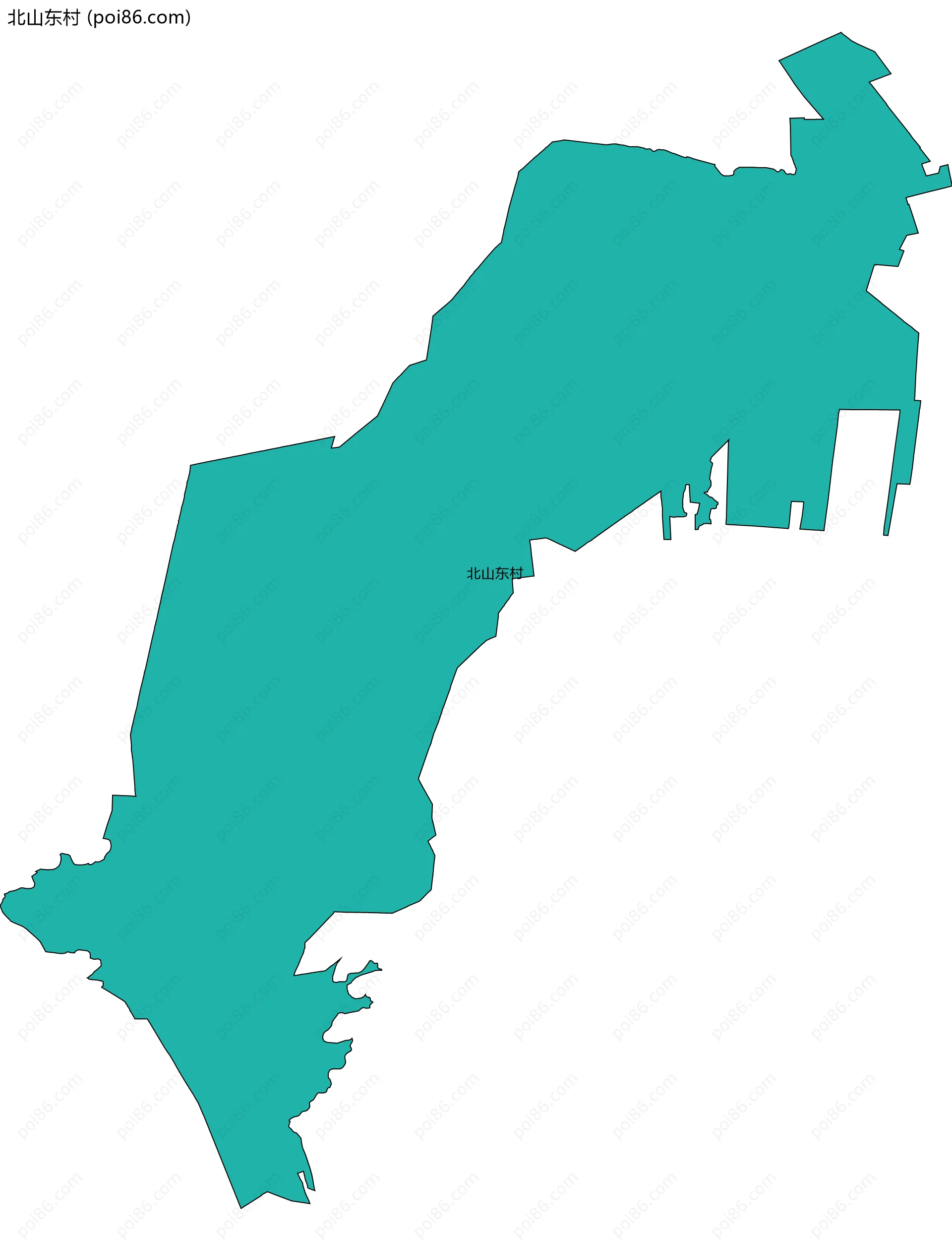北山东村边界地图