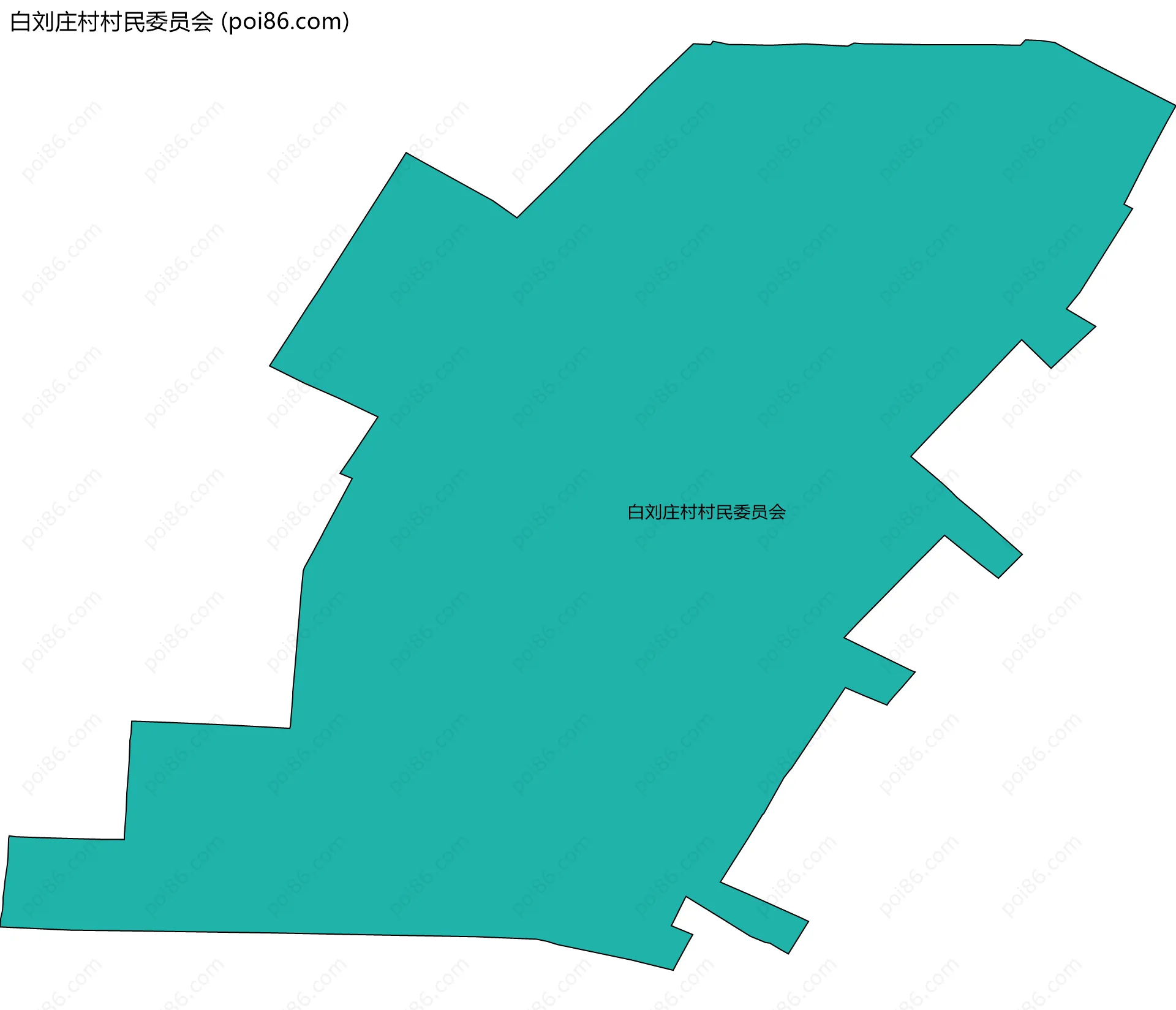白刘庄村村民委员会边界地图