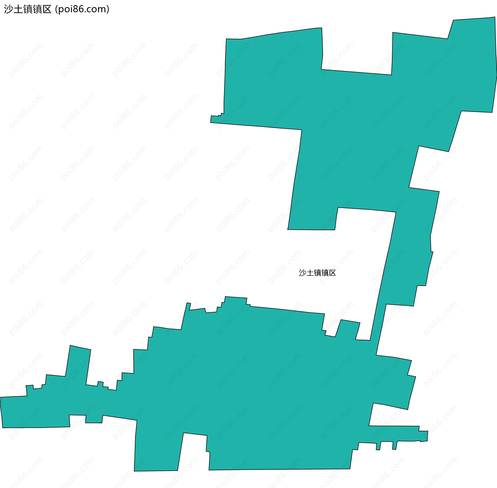 沙土镇镇区边界地图
