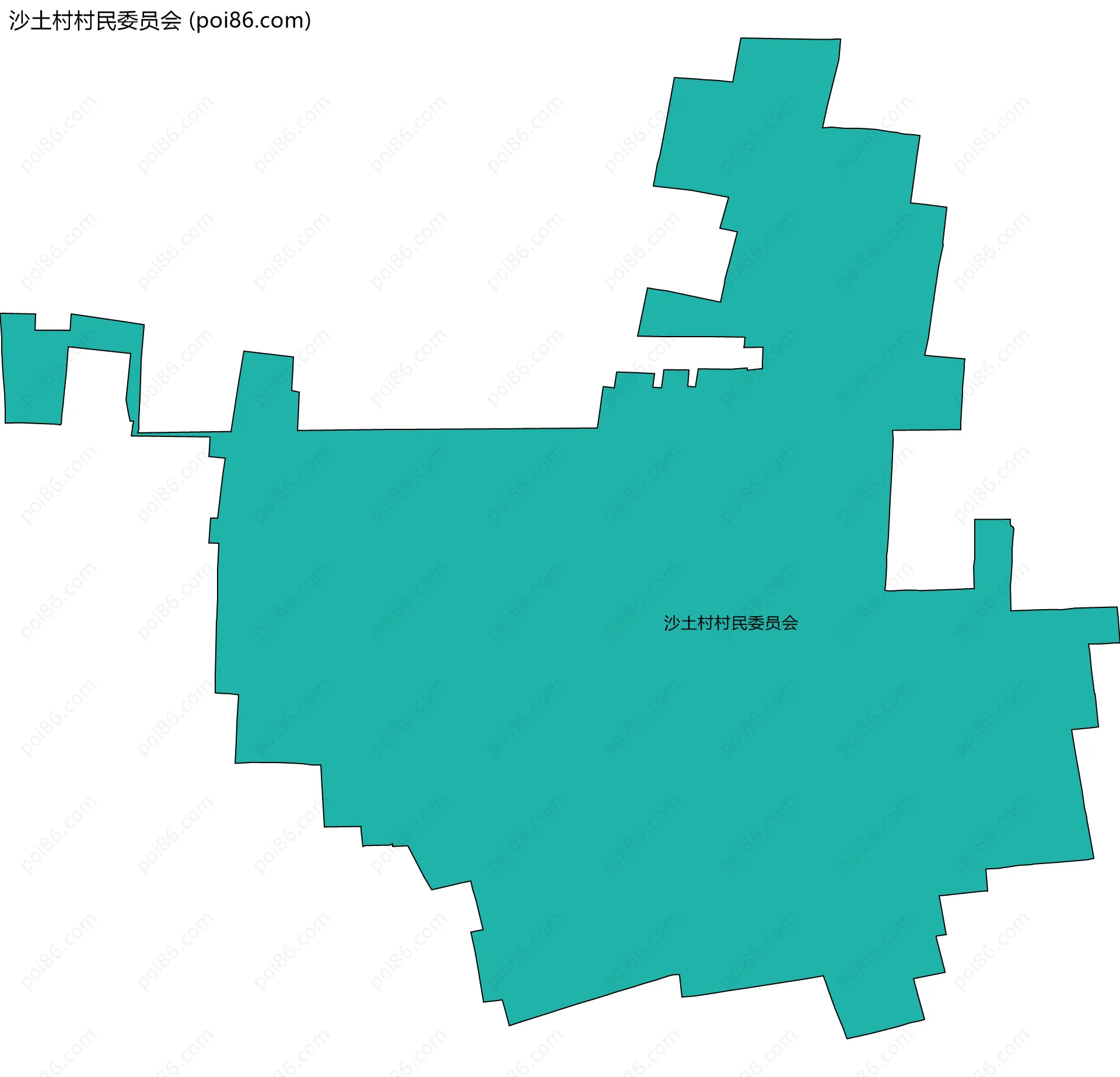 沙土村村民委员会边界地图