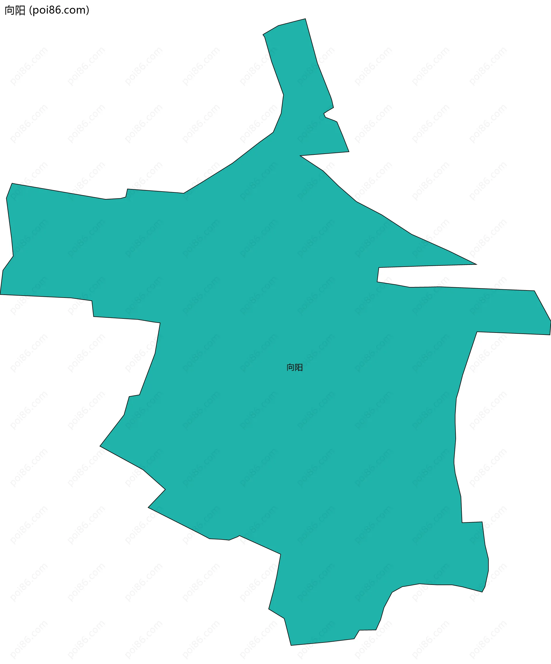 向阳边界地图