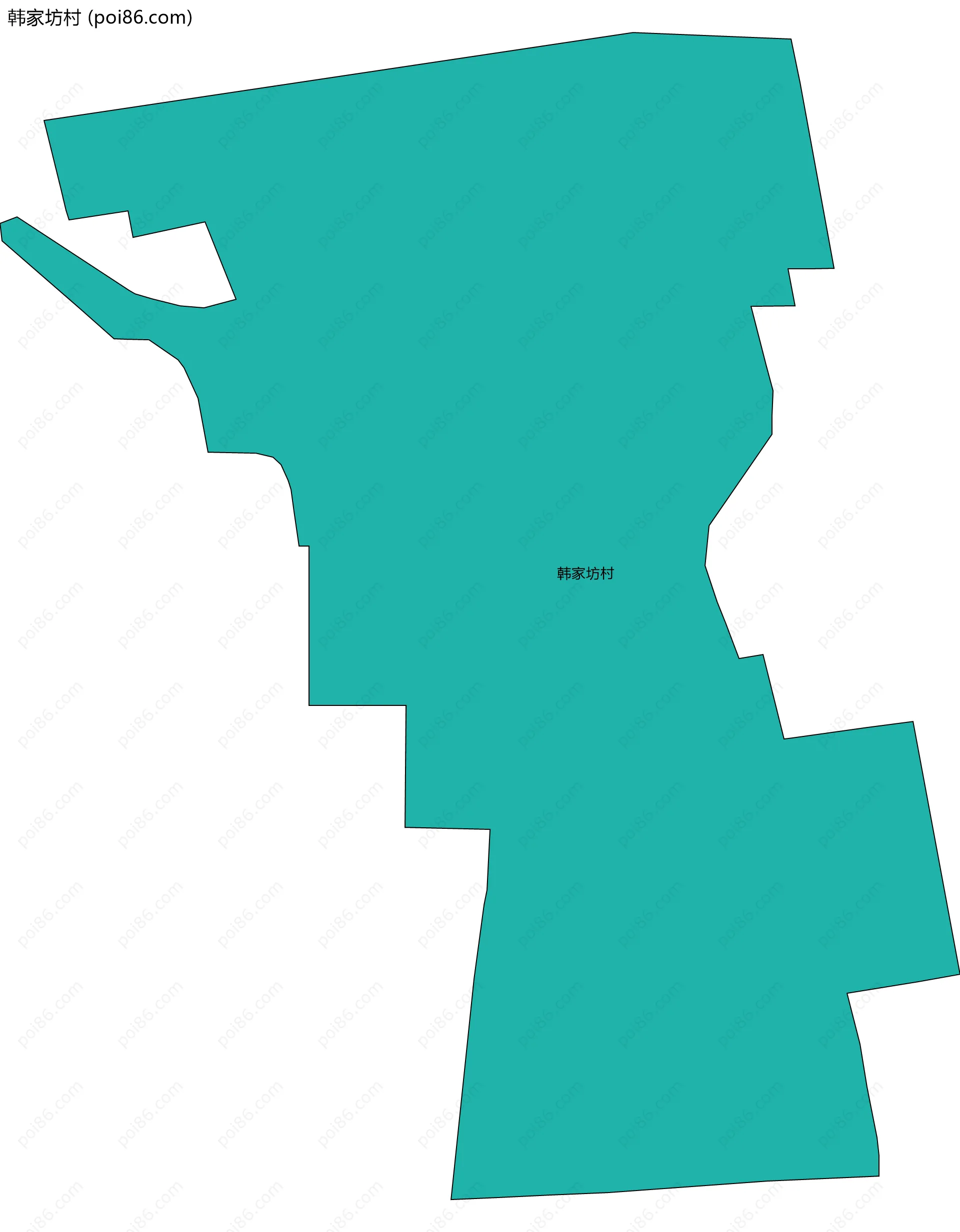 韩家坊村边界地图