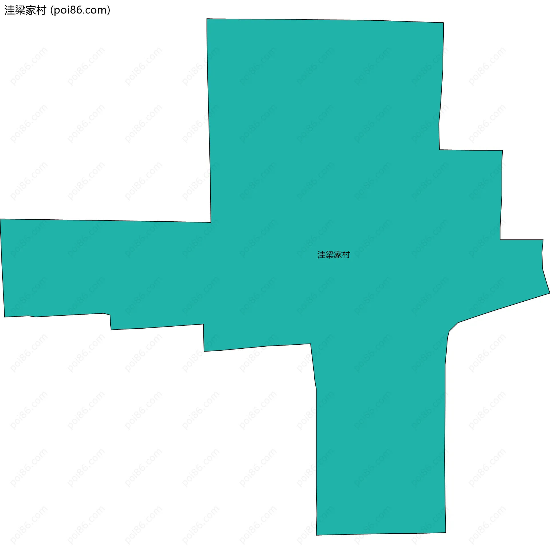 洼梁家村边界地图