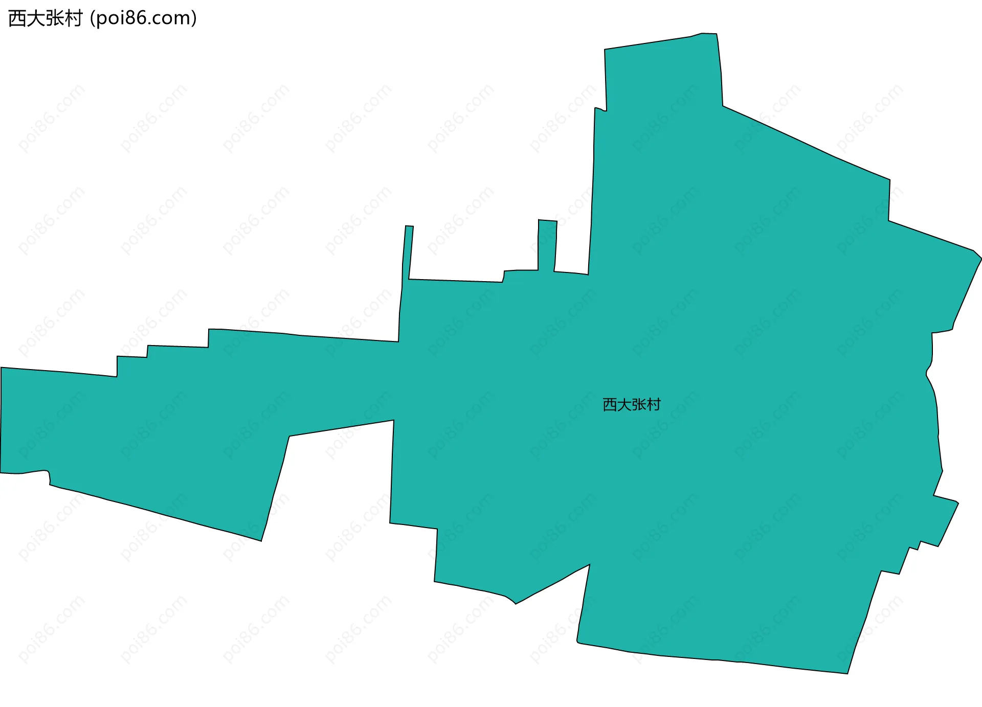 西大张村边界地图
