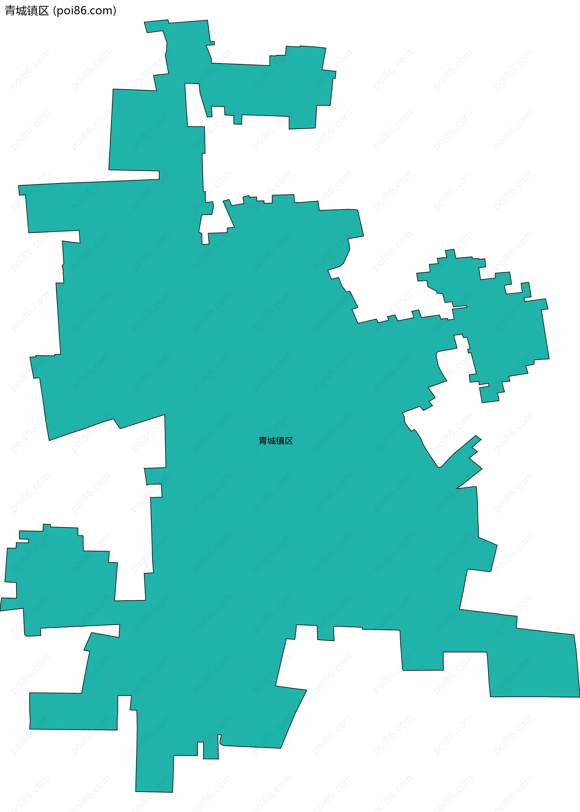 青城镇区边界地图