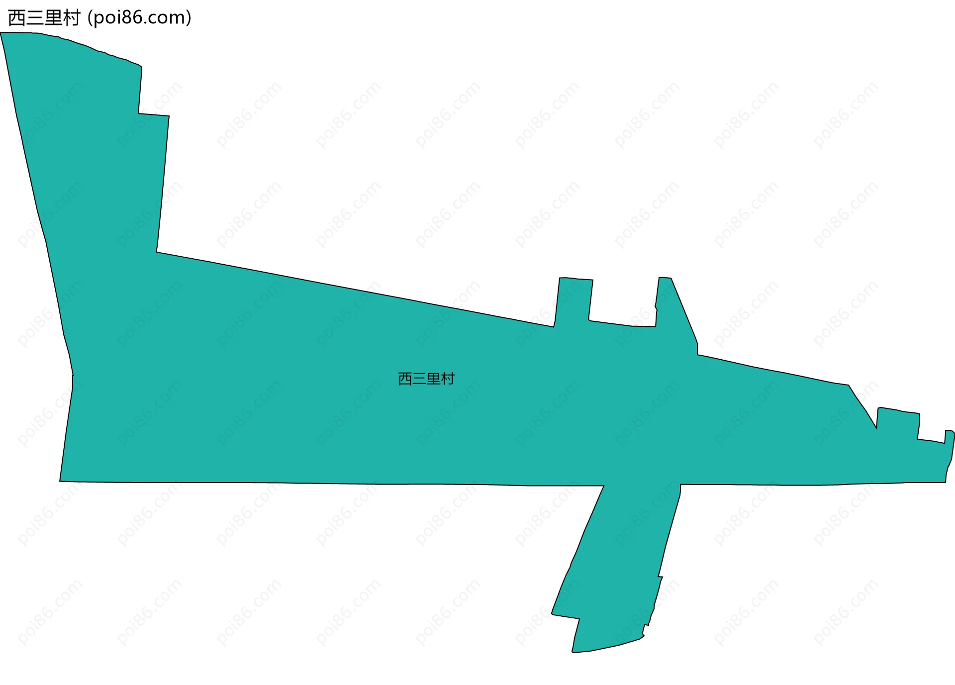 西三里村边界地图