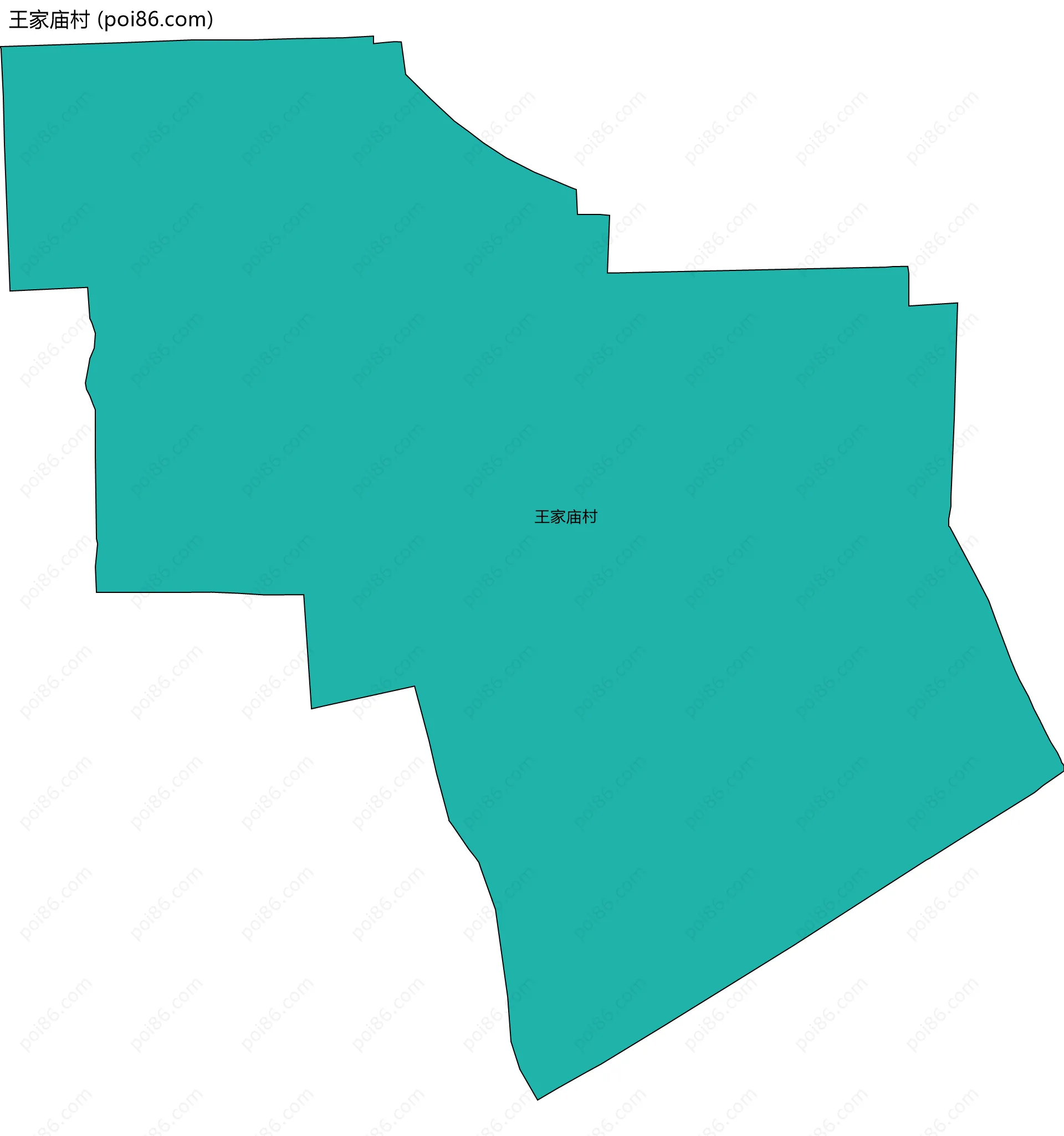 王家庙村边界地图