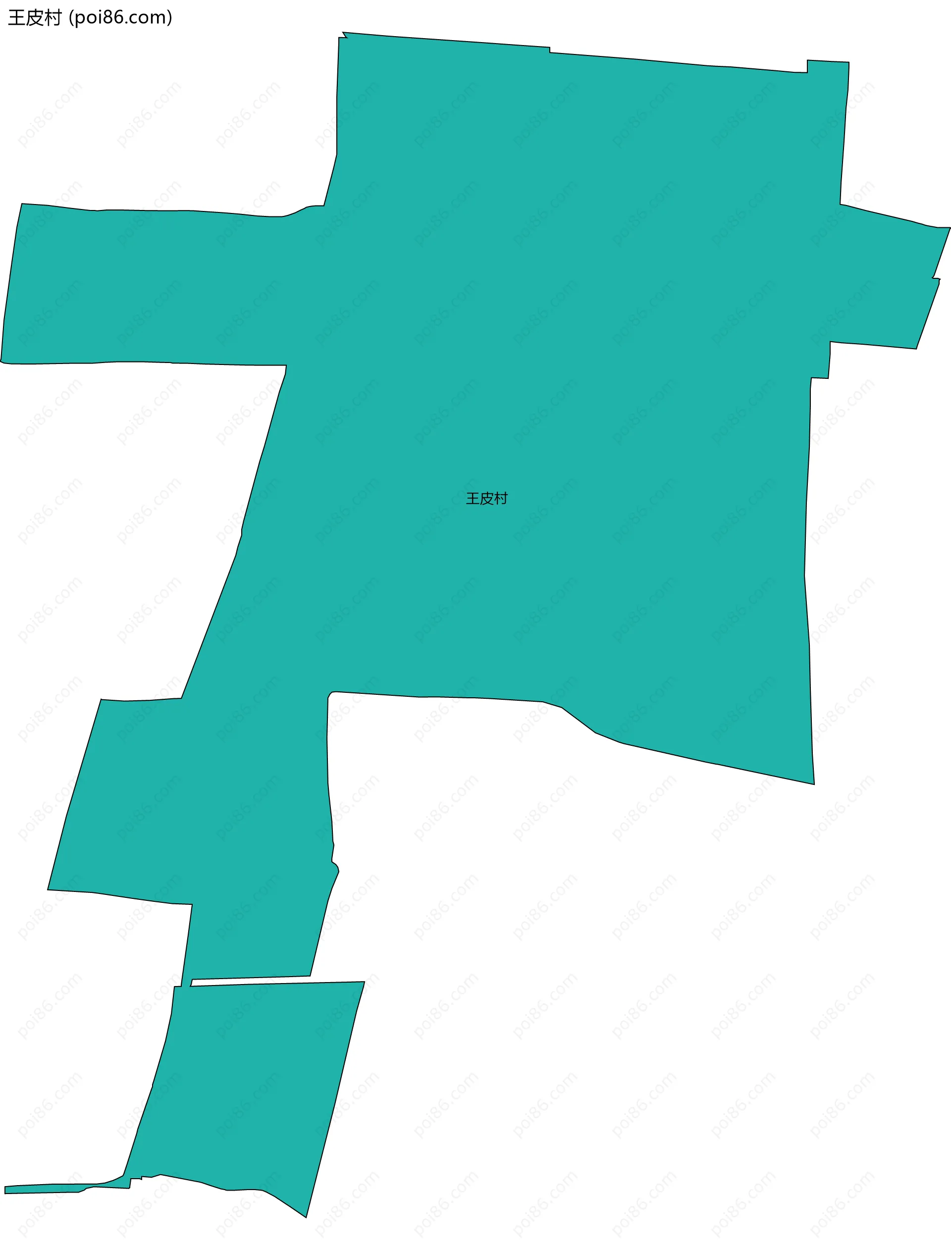 王皮村边界地图