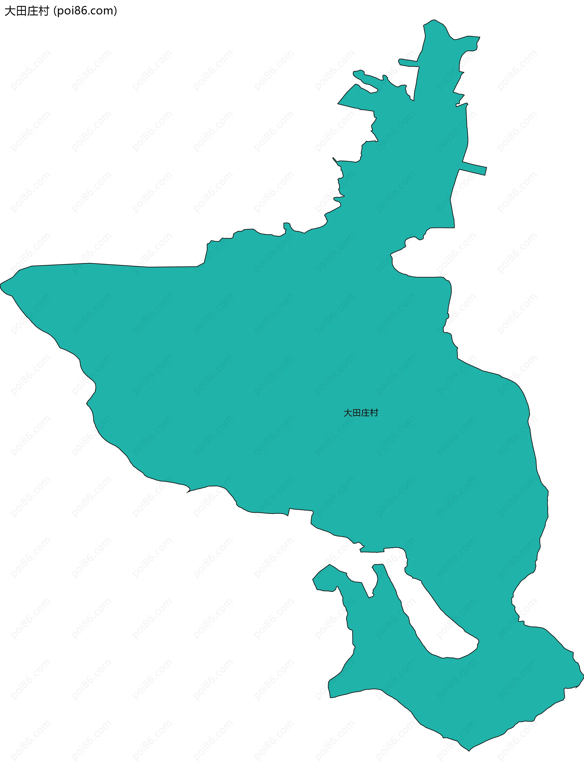 大田庄村边界地图