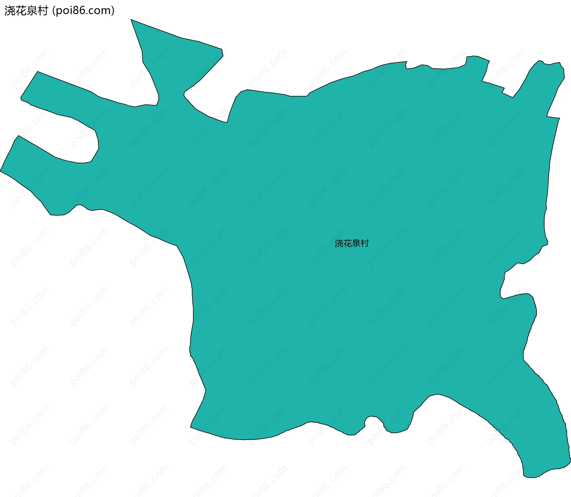 浇花泉村边界地图